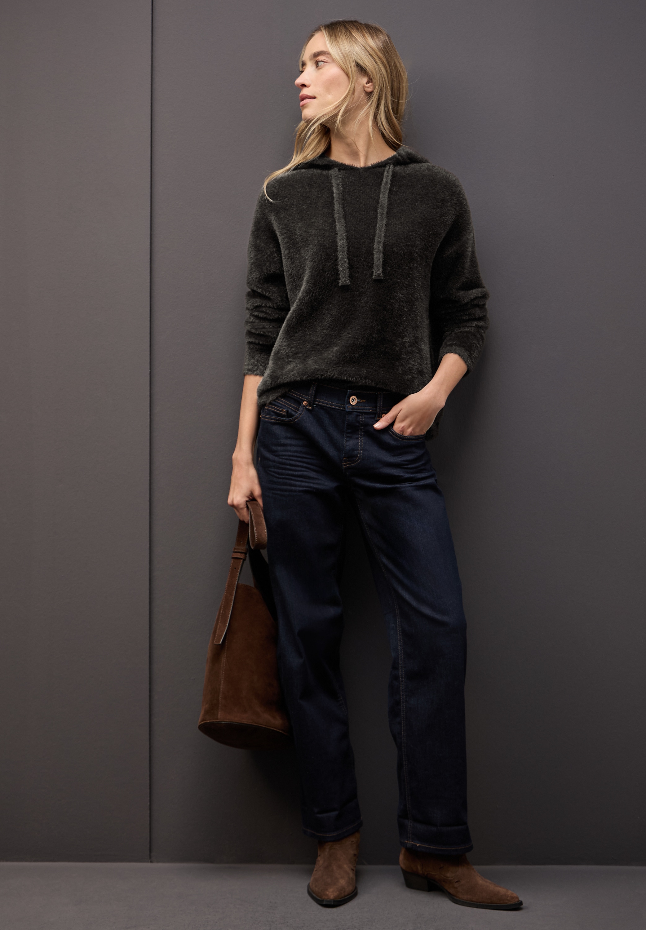 STREET ONE Kapuzenpullover aus softer Federgarn-Qualität