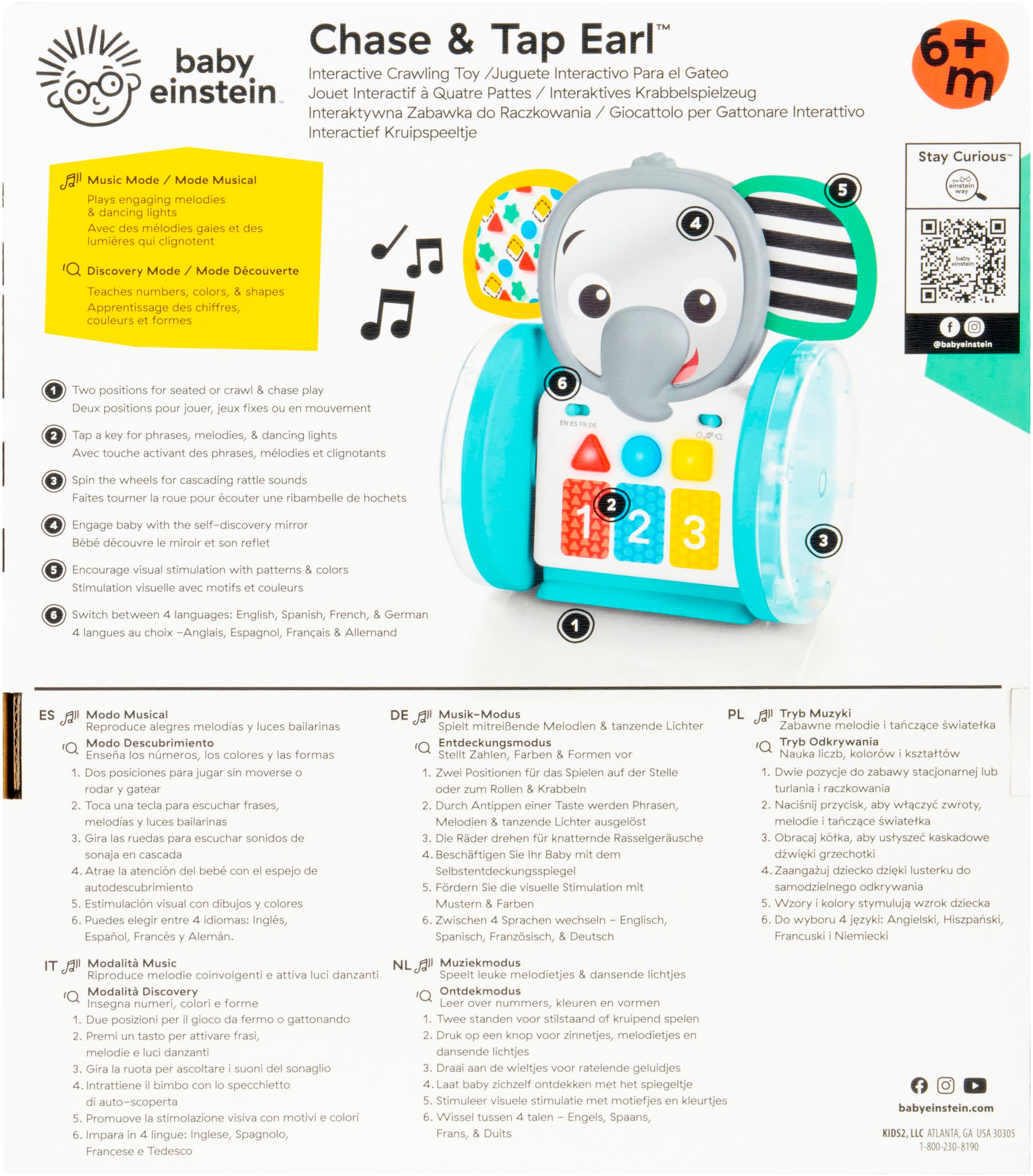 Baby Einstein Lernspielzeug »Chase & Tap Earl  Interactive Crawling Toy«