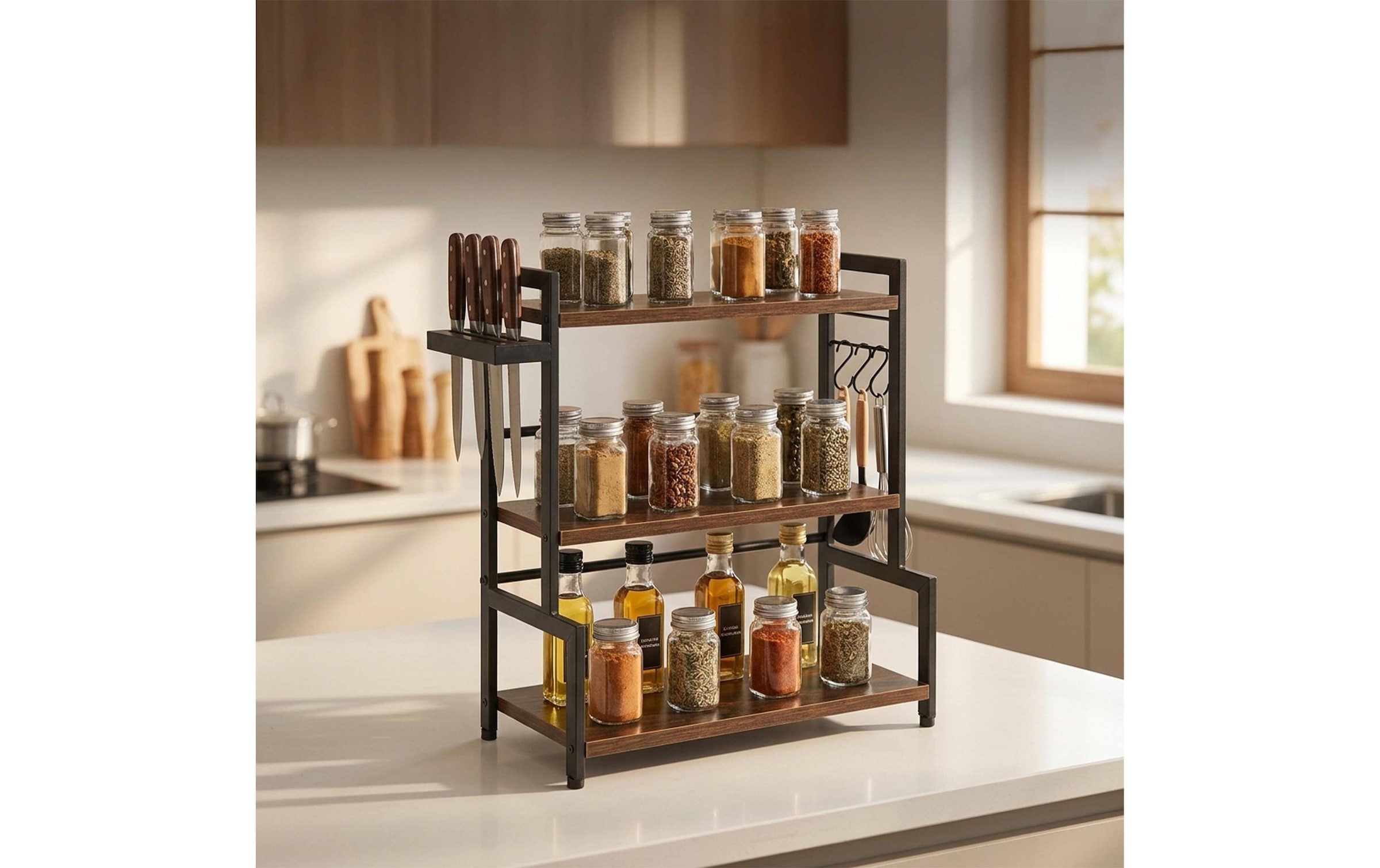 relaxdays Etagère à épices »3 Etagen Industrial-Style«