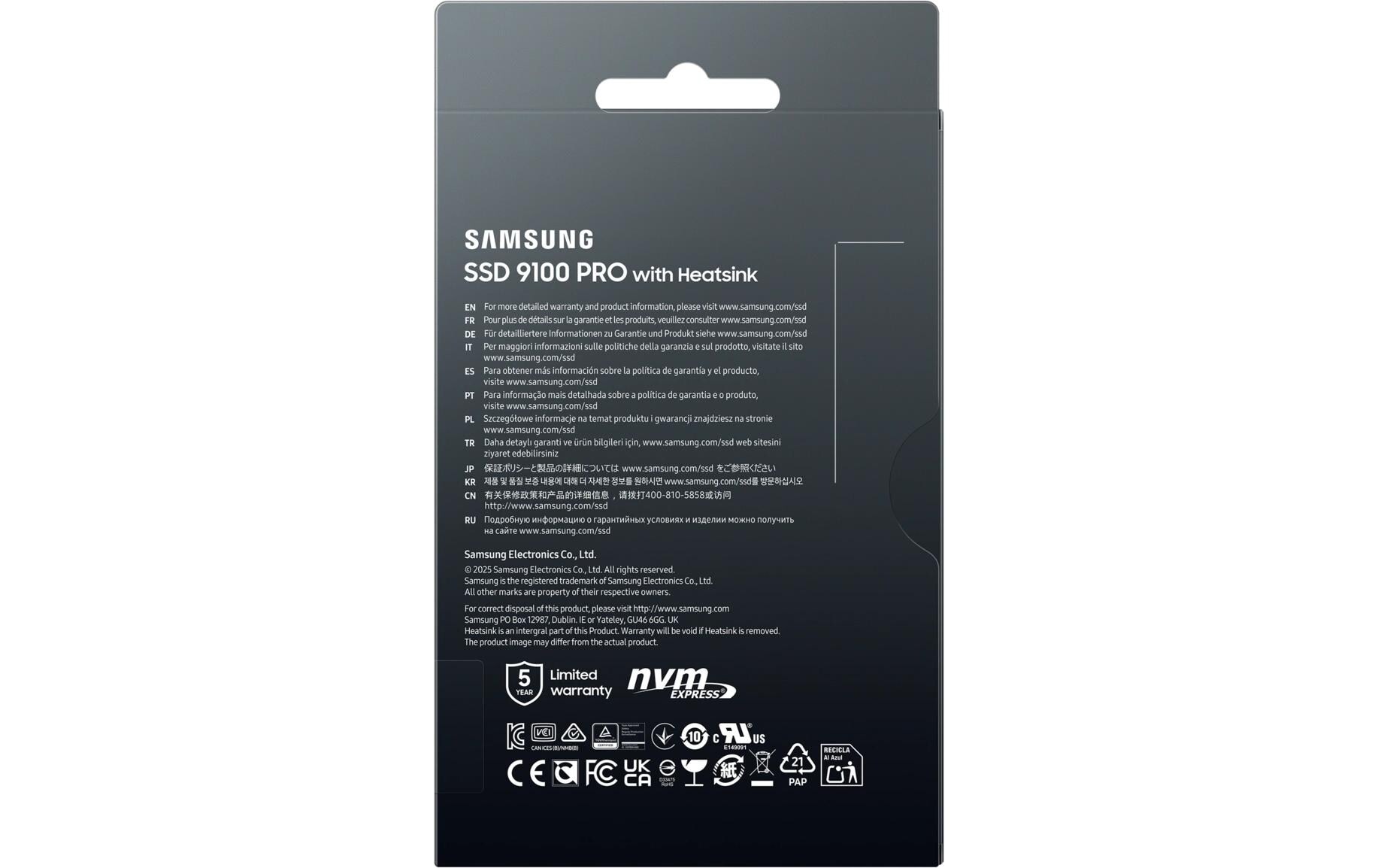 Samsung SSD de jeu interne »9100 PRO Heatsink PCIe® 5.0 NVMe™ M.2« 1 TB