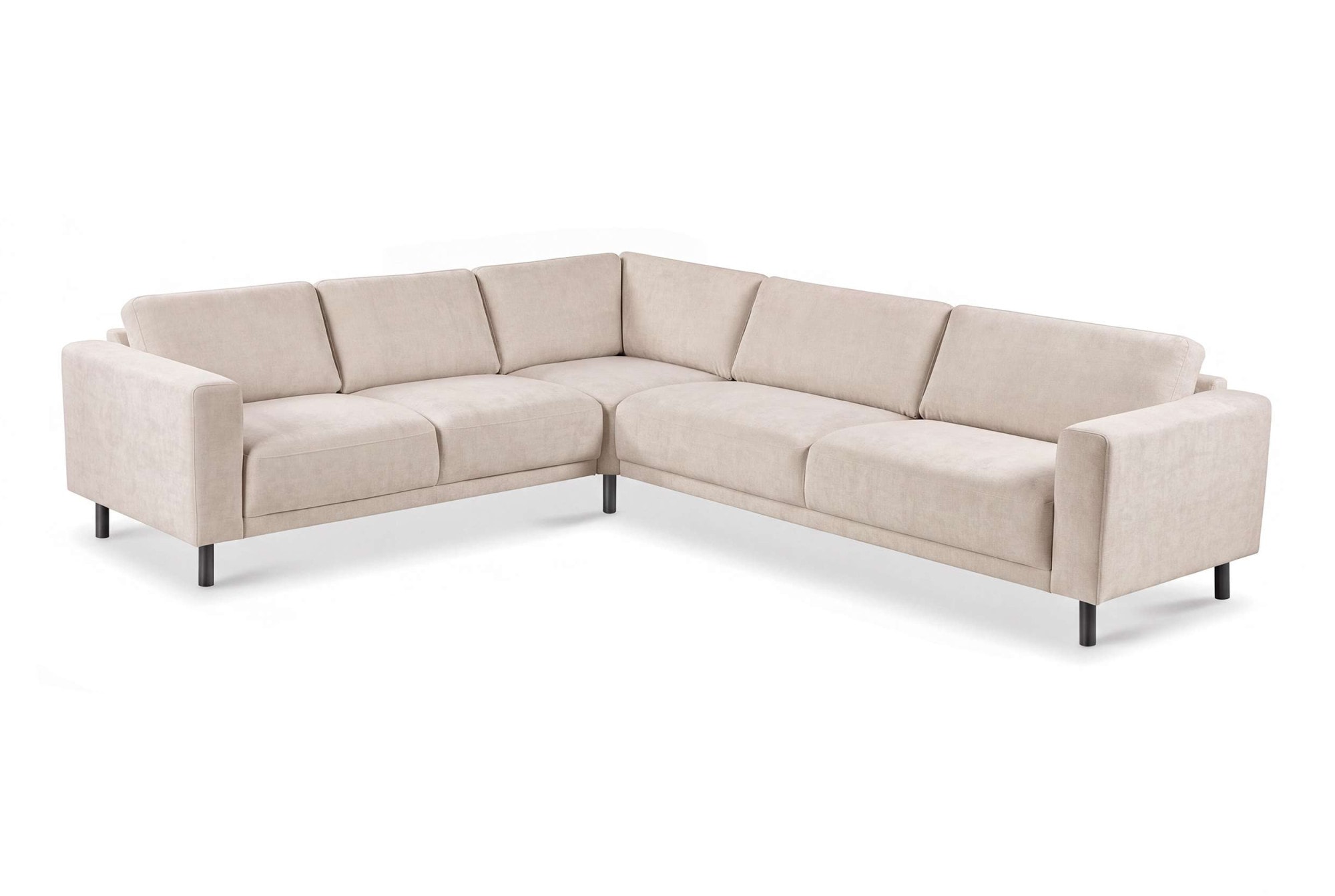 GOODproduct Canapé d'angle »Sveeva, L-Form, B.288 cm, schwarze Metallfüsse« tissu structuré durable, avec suspension ondulée, plusieurs couleurs