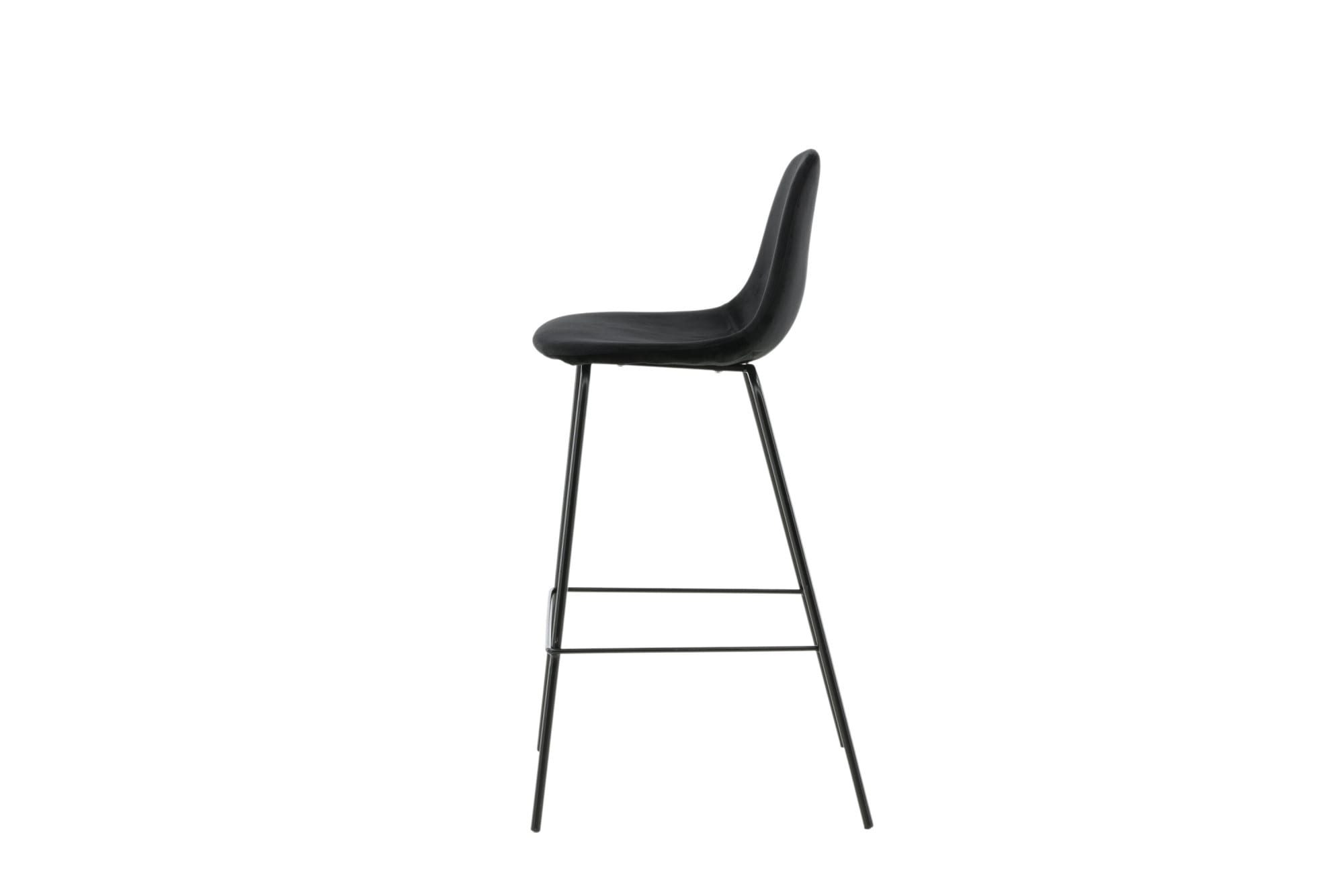 Venture Home Tabouret de bar »Polar, 2er-Set Barhocker in Schwarz-Samt, luxuriös, 150 kg belastbar« 2 cuis tlg. tabouret de bar, revêtement doux, pieds en métal noirs, repose-pieds, élégant