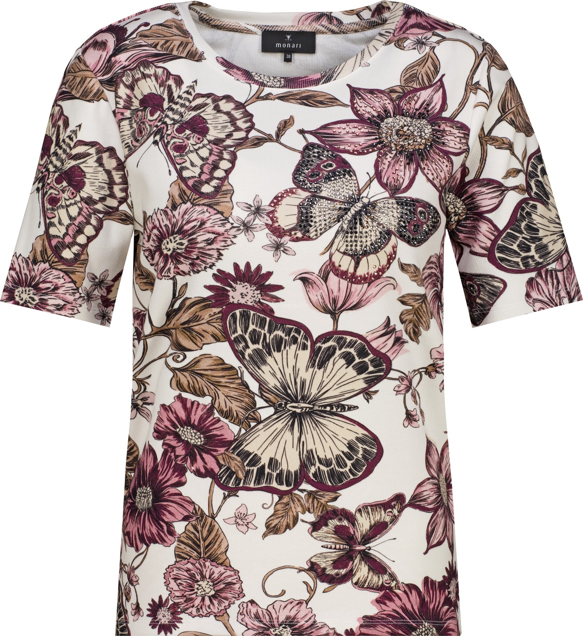 Monari T-Shirt »Shirt Blume allover« Regular fit mit Blumenmuster