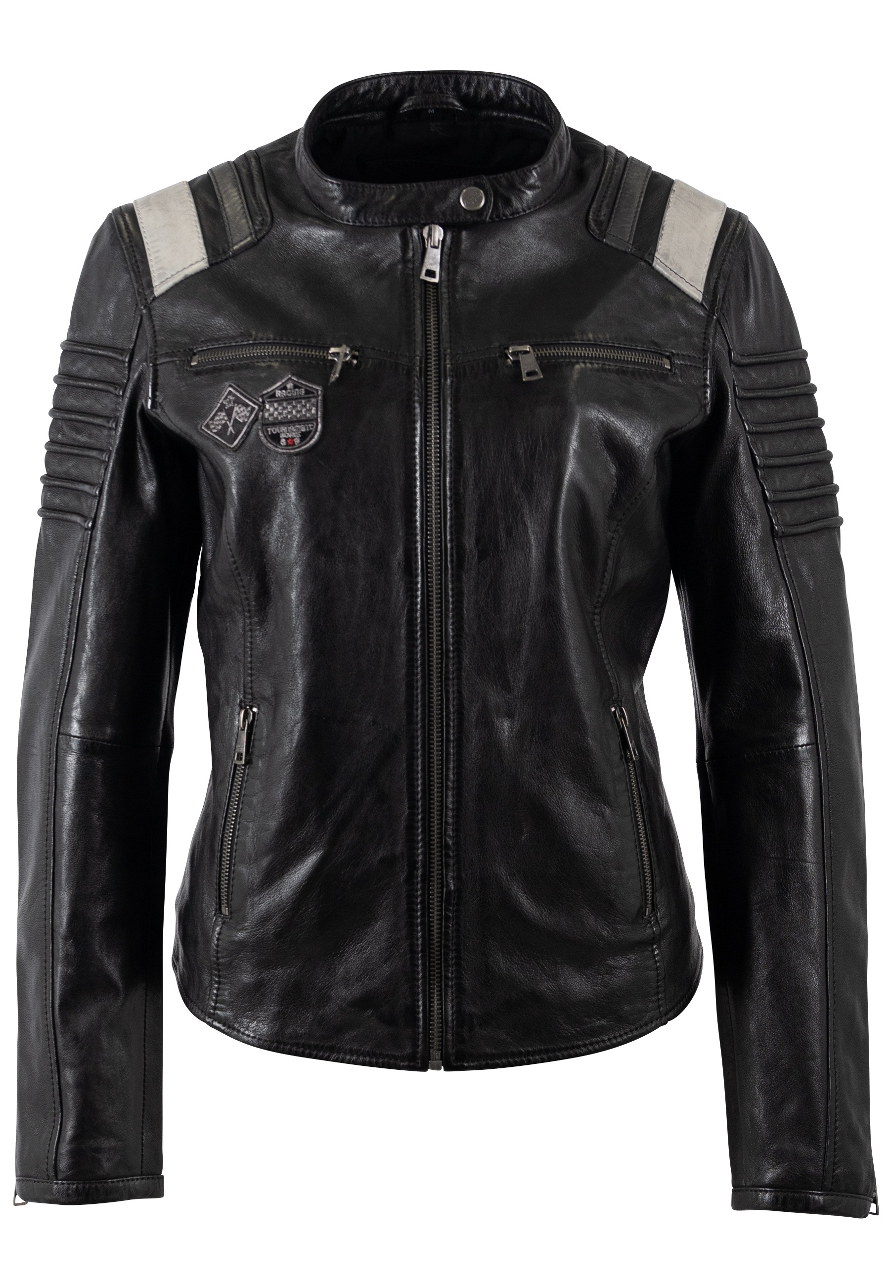 Mauritius Lederjacke »MWAgatha« Racerjacke mit Lederpatches