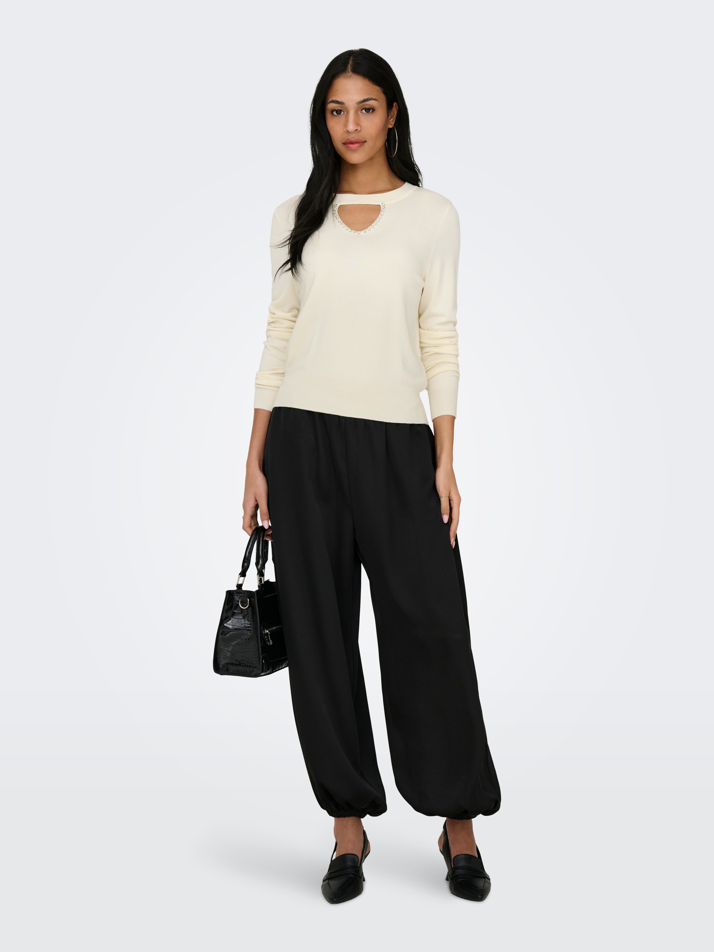 ONLY Pull à col rond »ONLVENICE LIFE LS PEEKABOO BLING CC KNT«
