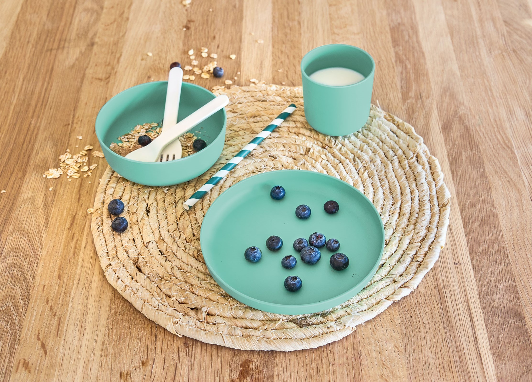 Zeller Present Set de vaisselle pour enfants (je 1 Teller, Schüssel, Tasse, Gabel, Löffel)