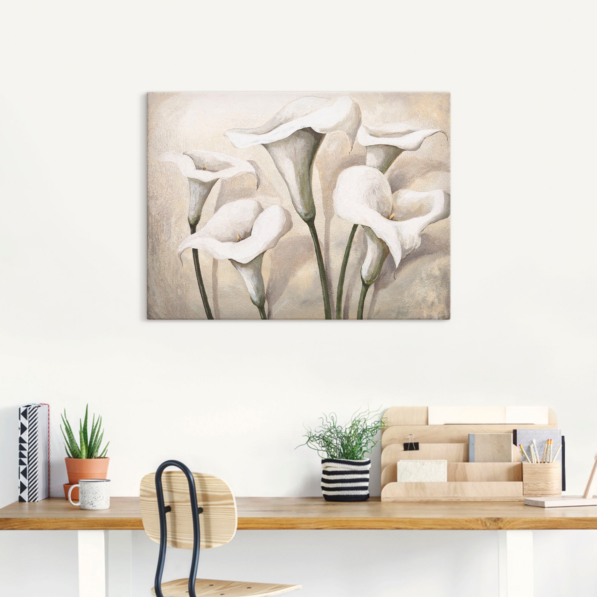 Artland Tableau sur toile »Callas I« Fleurs 1 cuis tlg. tendu sur cadre en bois
