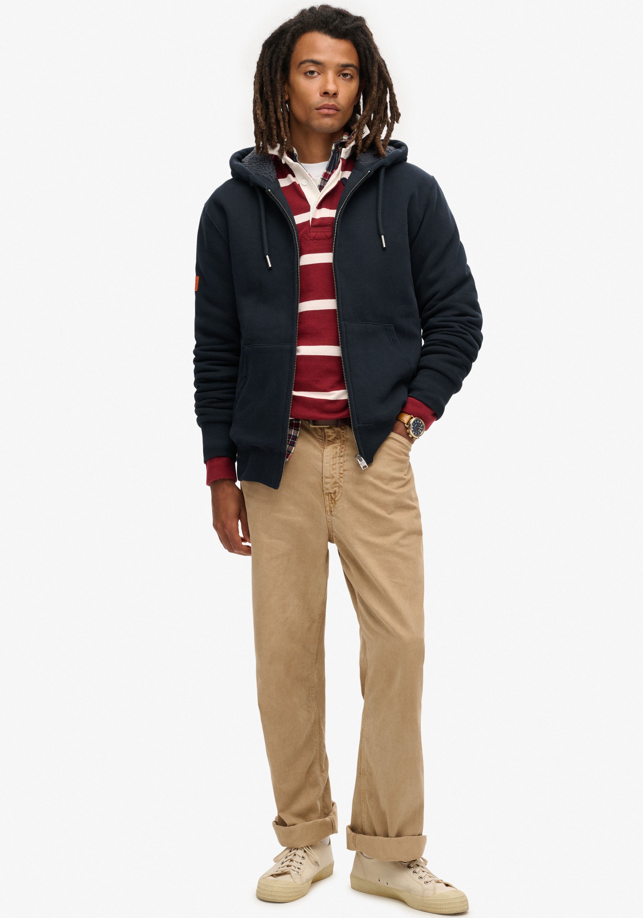 Superdry Kapuzensweatjacke »Borg Lined Ziphood«