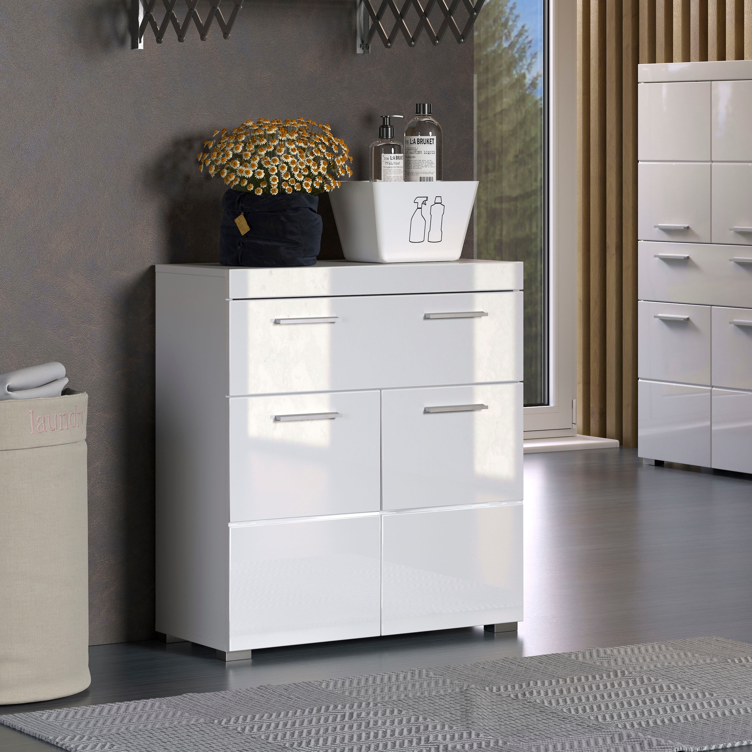 welltime Armoire basse »Avena« Armoire sur pied avec 2 portes, 1 tiroir - (L/P/H) 73/31/79 cm