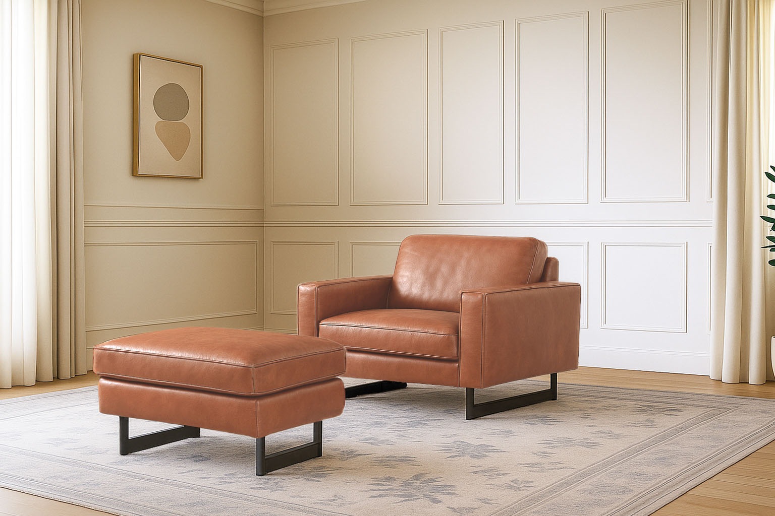 Home affaire Loveseat »Pinto 105 cm, Cord, Chenille, Lederoptik« mit Keder, Metallfüssen und auch in Cord Bezug erhältlich