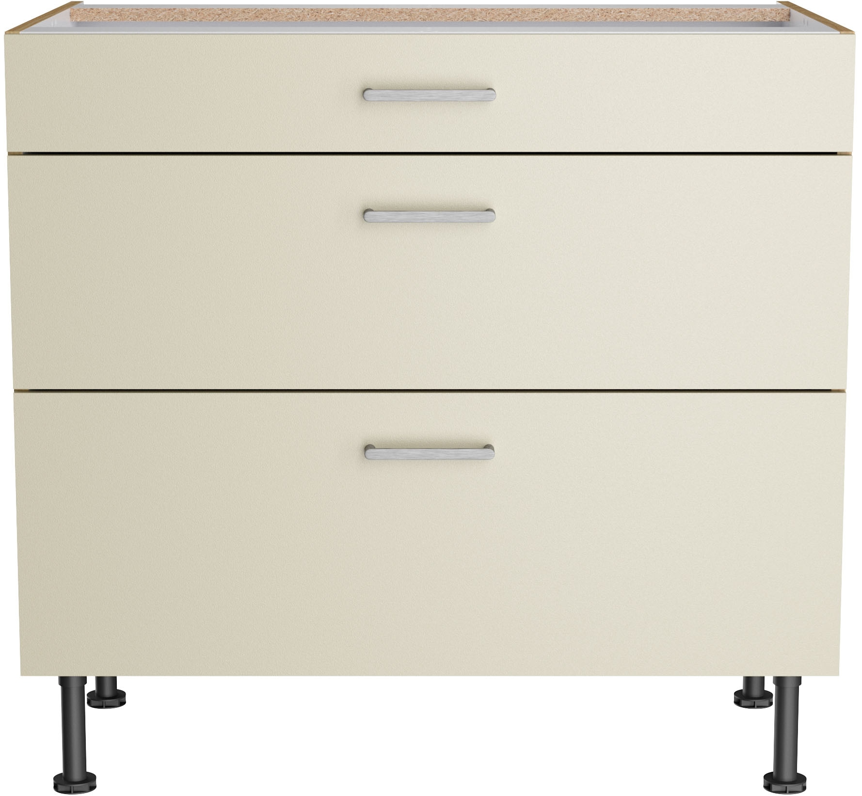 KOCHSTATION Unterschrank »KS-Lucy« Breite 90 cm, 1 Schubkasten, 2 Auszügen, Soft-Close, verstellbare Füsse