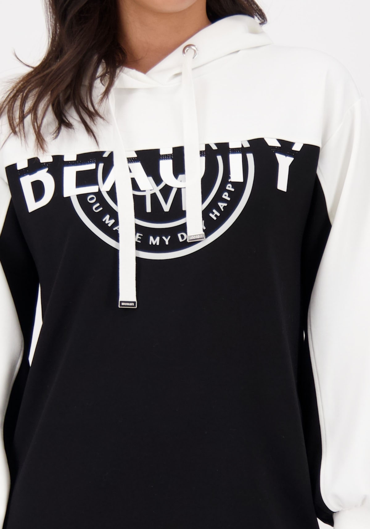 Monari Minikleid »Kleid Colorblock Sweat« Ohne Taschen mit Kapuze, regular fit, colorblocking