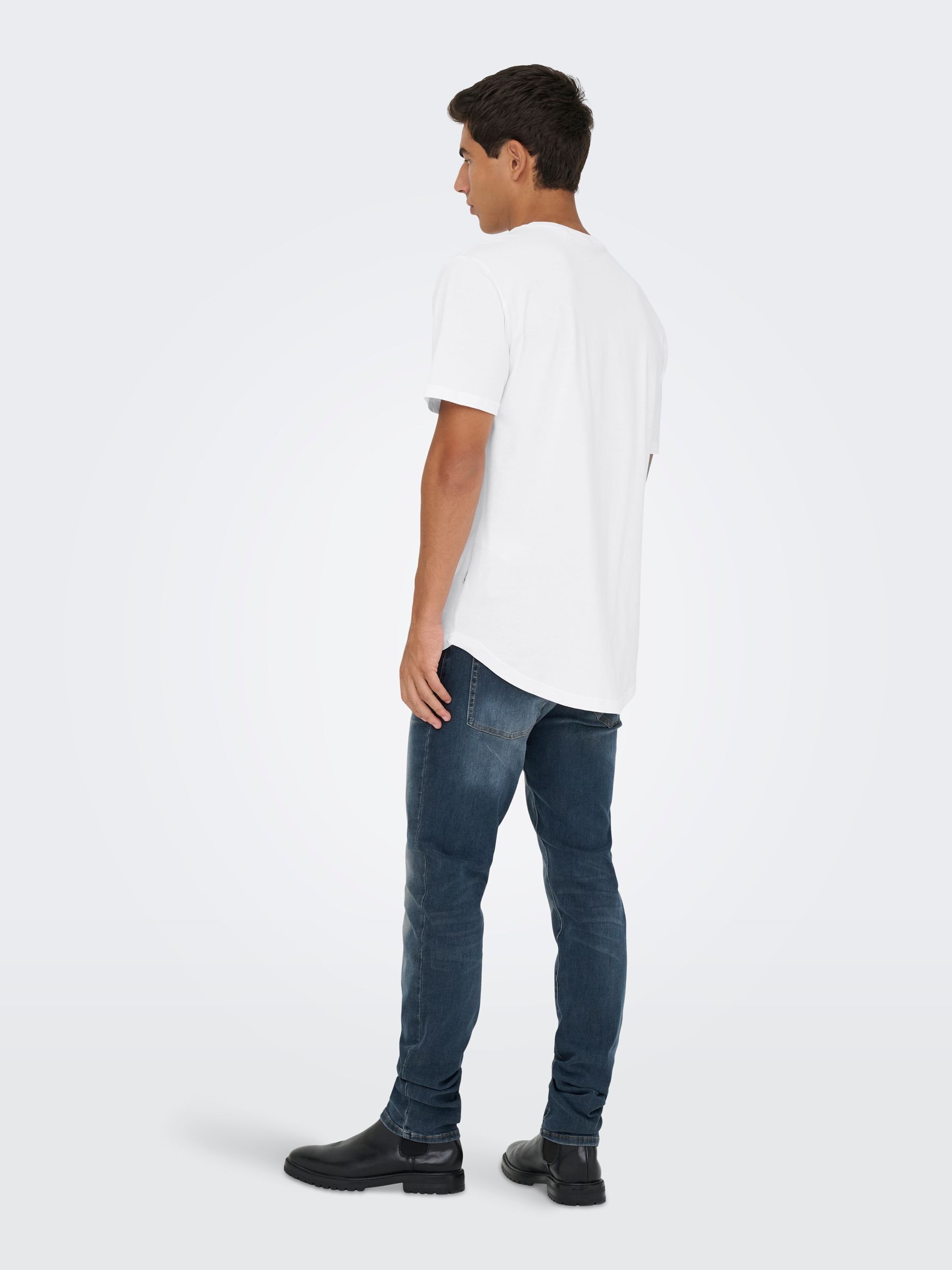 ONLY & SONS Rundhalsshirt »ONSMATT LONGY SS TEE 3-PACK« Packung, 3 Stk. Baumwolle, lang geschnitten