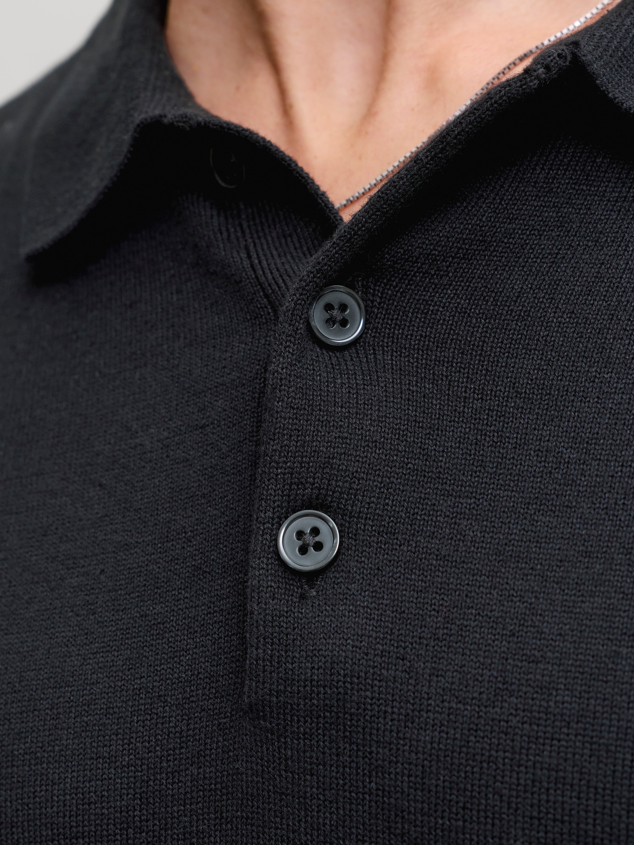 Jack & Jones PlusSize Pull à col polo »JJEBASIC KNIT LS POLO SN PLS« coton, coupe régulière