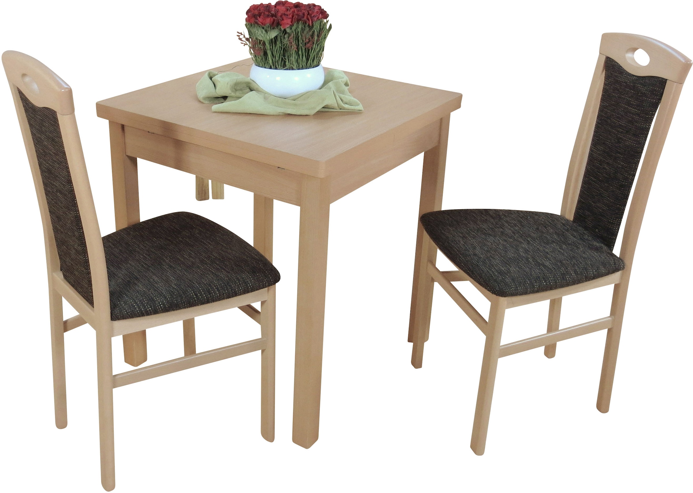 HOFMANN LIVING AND MORE Essgruppe »3tlg. Tischgruppe« Spar-Set, 3tlg. Tischgruppe, 2 Stk. tlg. Stühle montiert