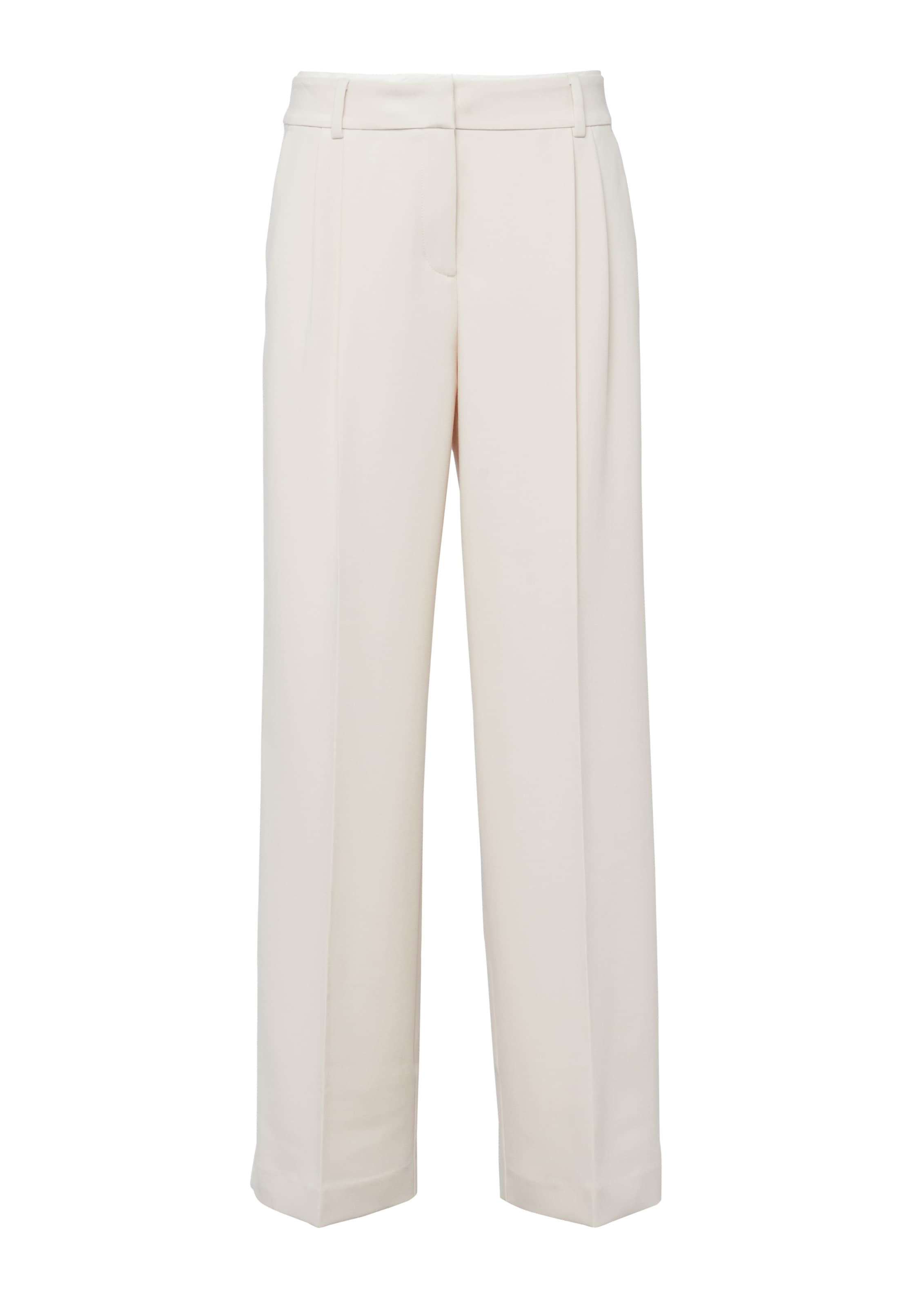 Comma Stoffhose  mit geradem Bein und Bundfalten