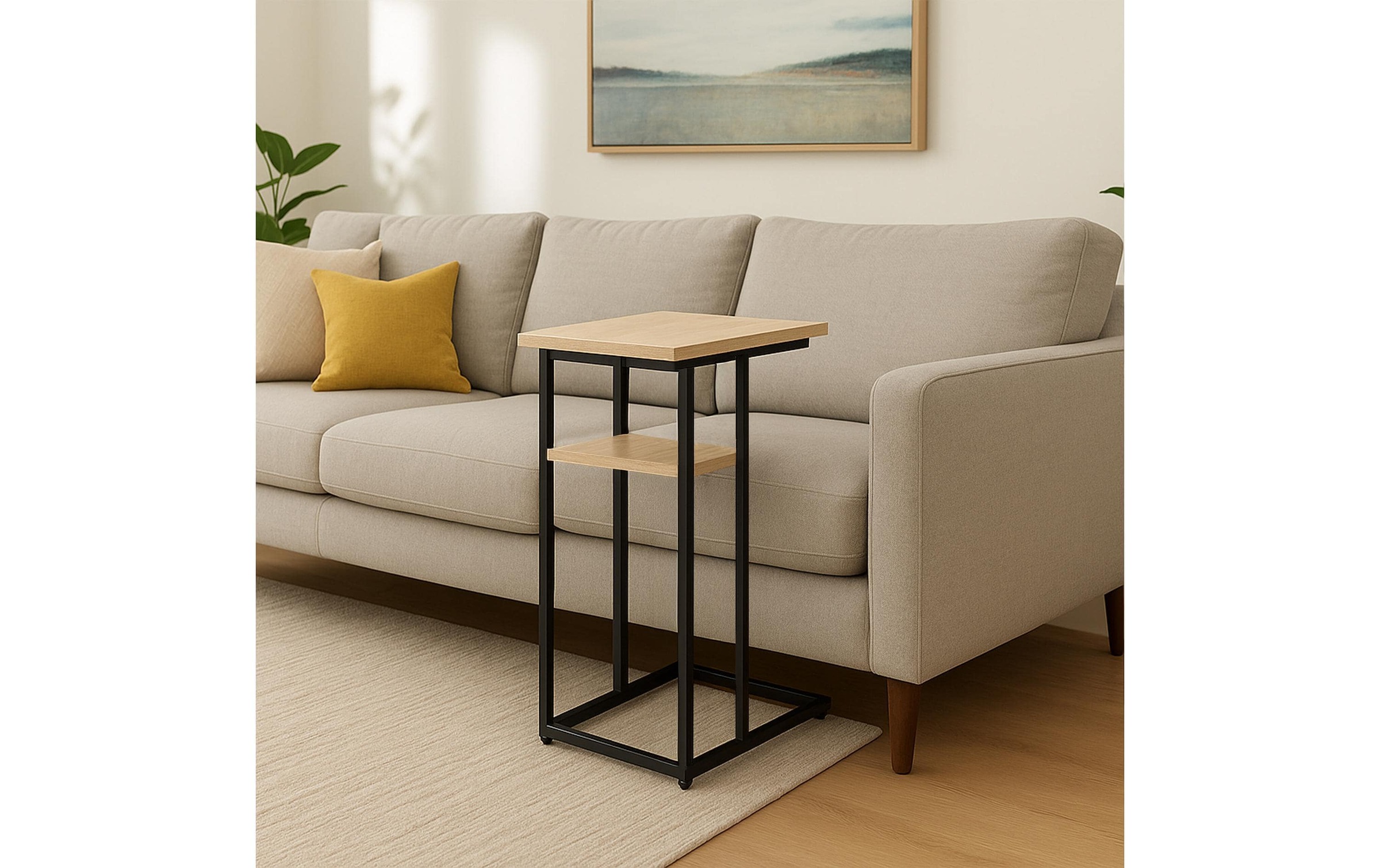 relaxdays Table d'appoint »in C-Form 60 x 40 cm«