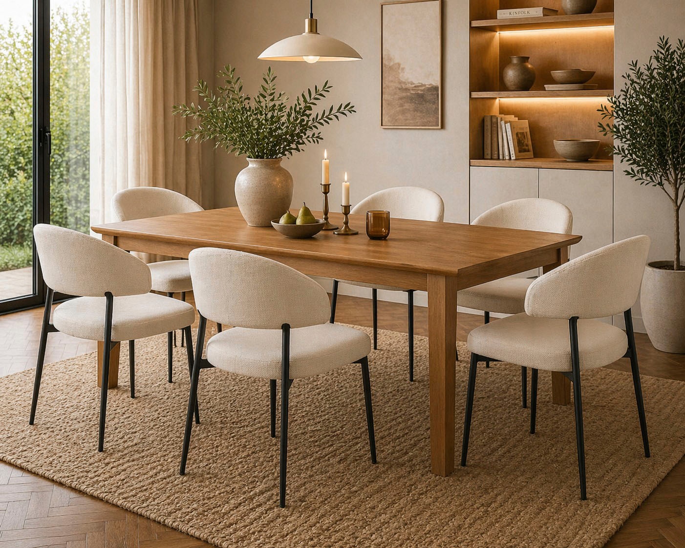 ACTONA GROUP Chaise de salle à manger »Edina 2er Set, Stoff - bequem & stilvoll, mehrere Farben, moderne« () rembourré, revêtement doux & grand confort d’assise, pieds en acier noir