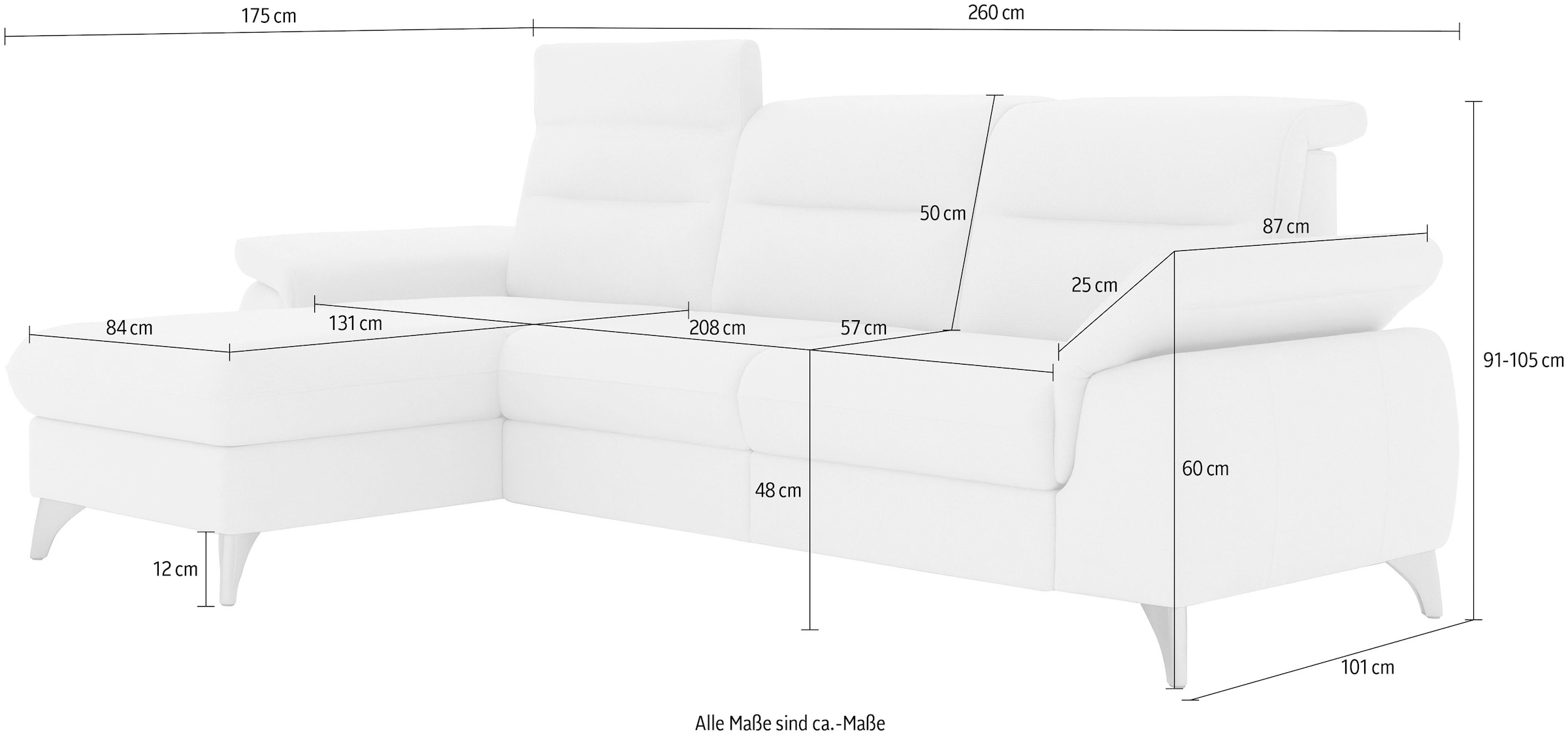 sit&more Ecksofa »Astoria L-Form« wahlweise mit motorischer Relaxfunktion