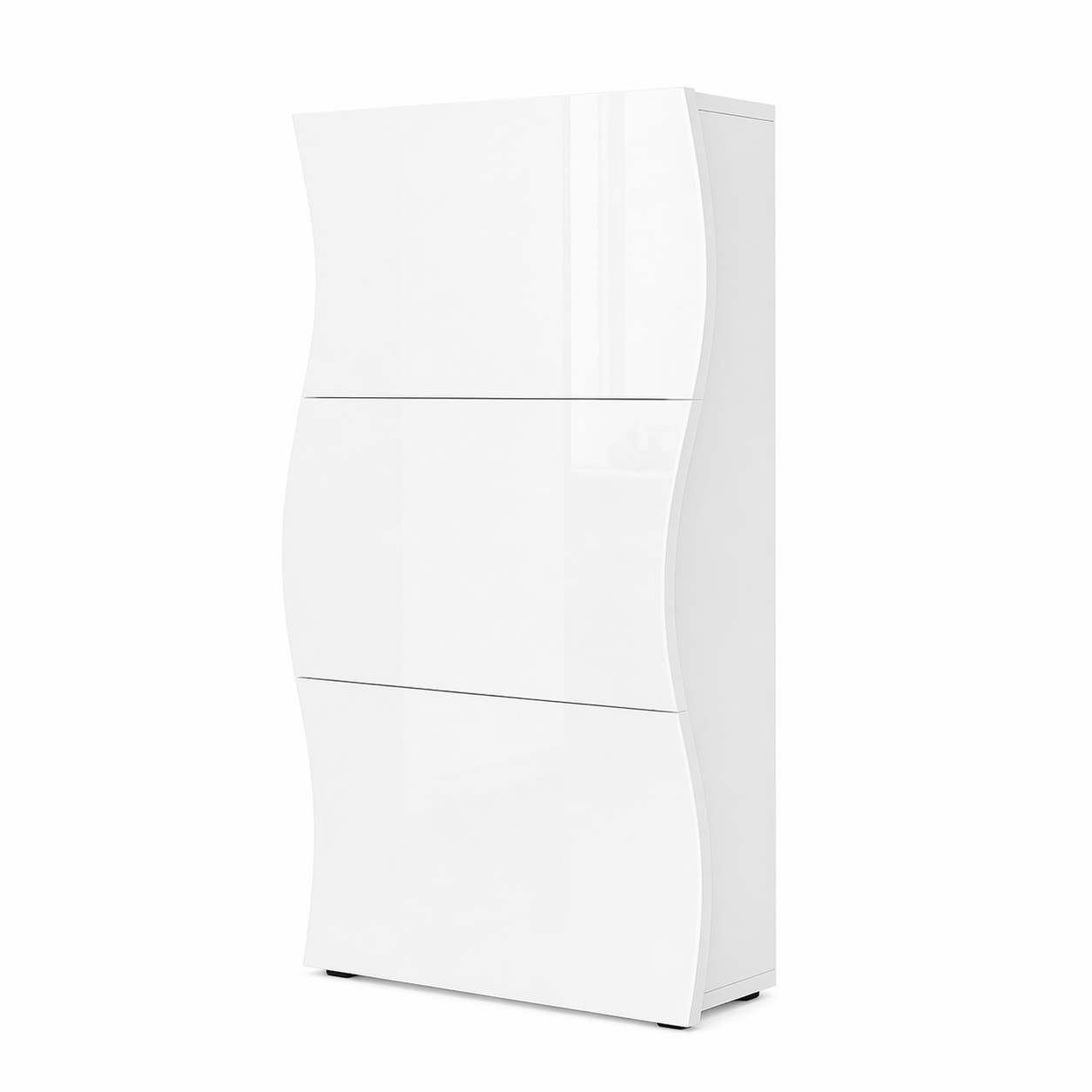 GOODproduct Armoire à chaussures »Luxor 3, Schuhklapper, Schuhkommode, Höhe 121 cm« UV-lackiert, Hochglanz, grifflos, 3-Klappen
