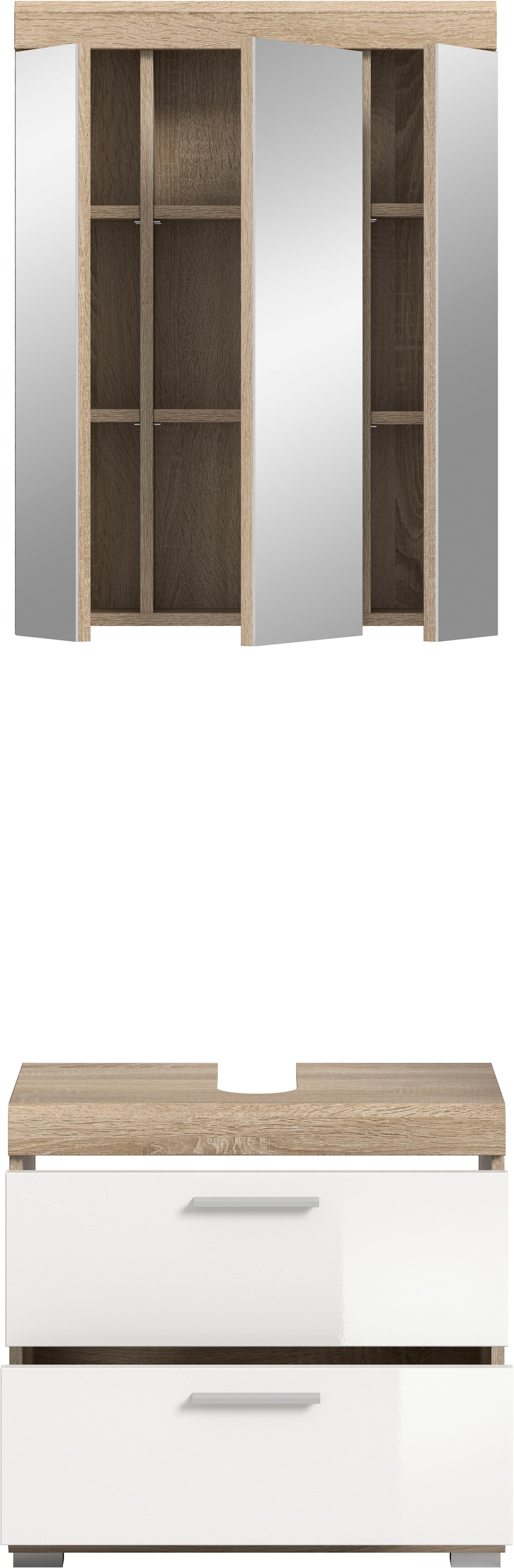 welltime Ensemble de meubles de salle de bain »SIENA, 2 tlg., bestehend aus: Waschbeckenunterschrank, Spiegelschrank« Ensemble, BEST-SELLER !, 2 cuis tlg.