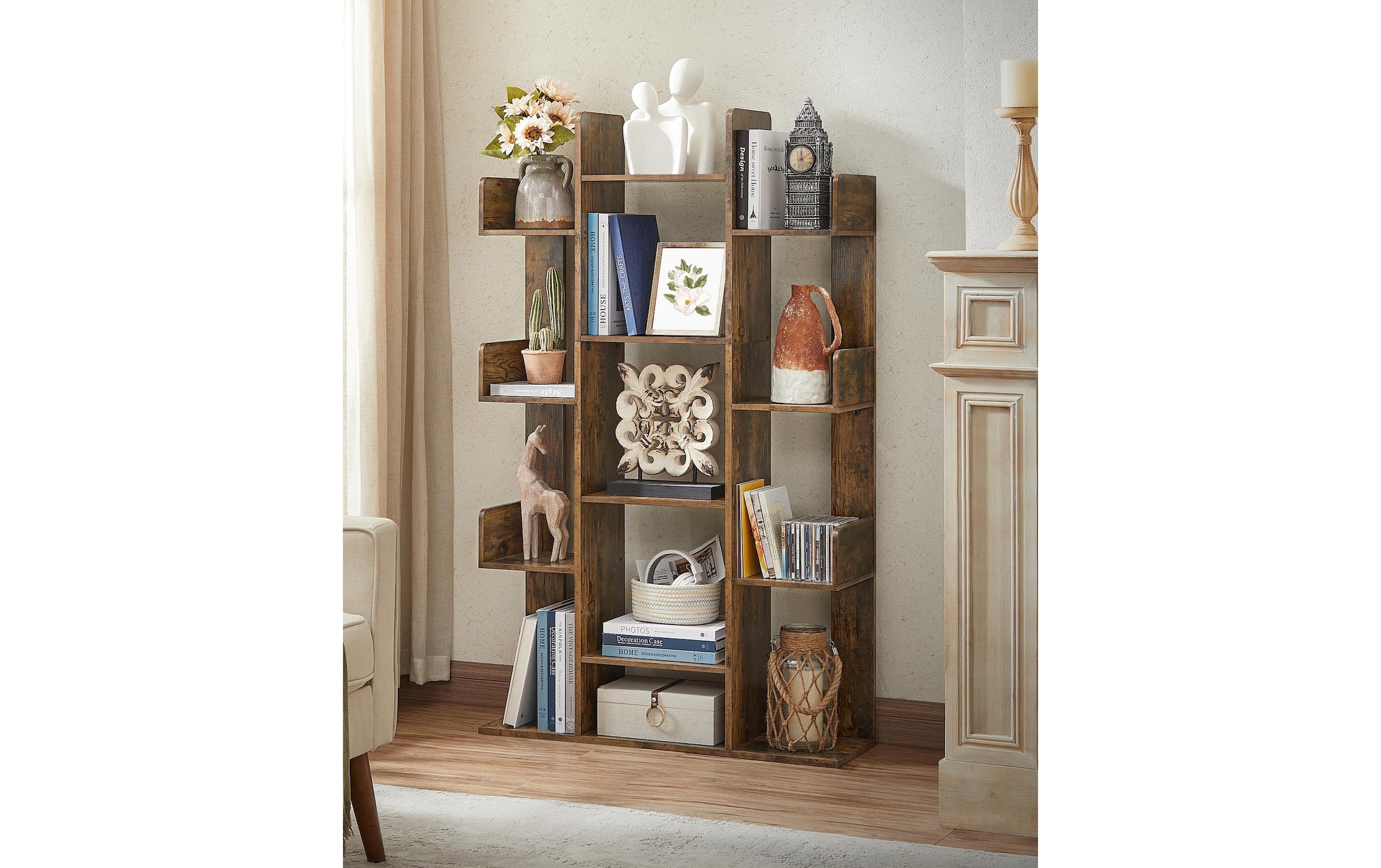 VASAGLE Regal »86 x 25 x 140 cm Braun«