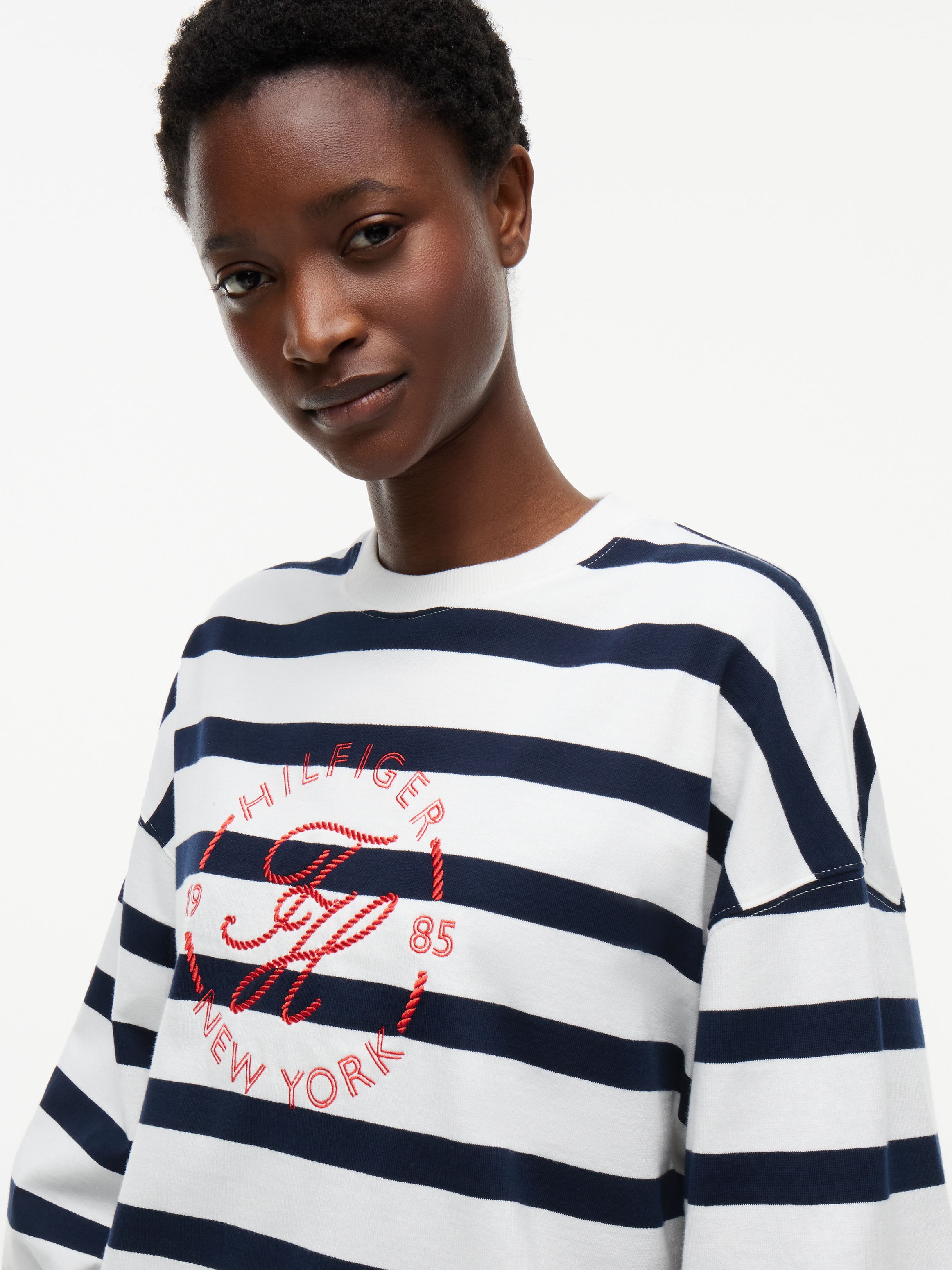 Tommy Hilfiger Sweatshirt »TH ROUNDAL C-NK RLX LONGSLEEVE«, Baumwolle, relaxed fit

