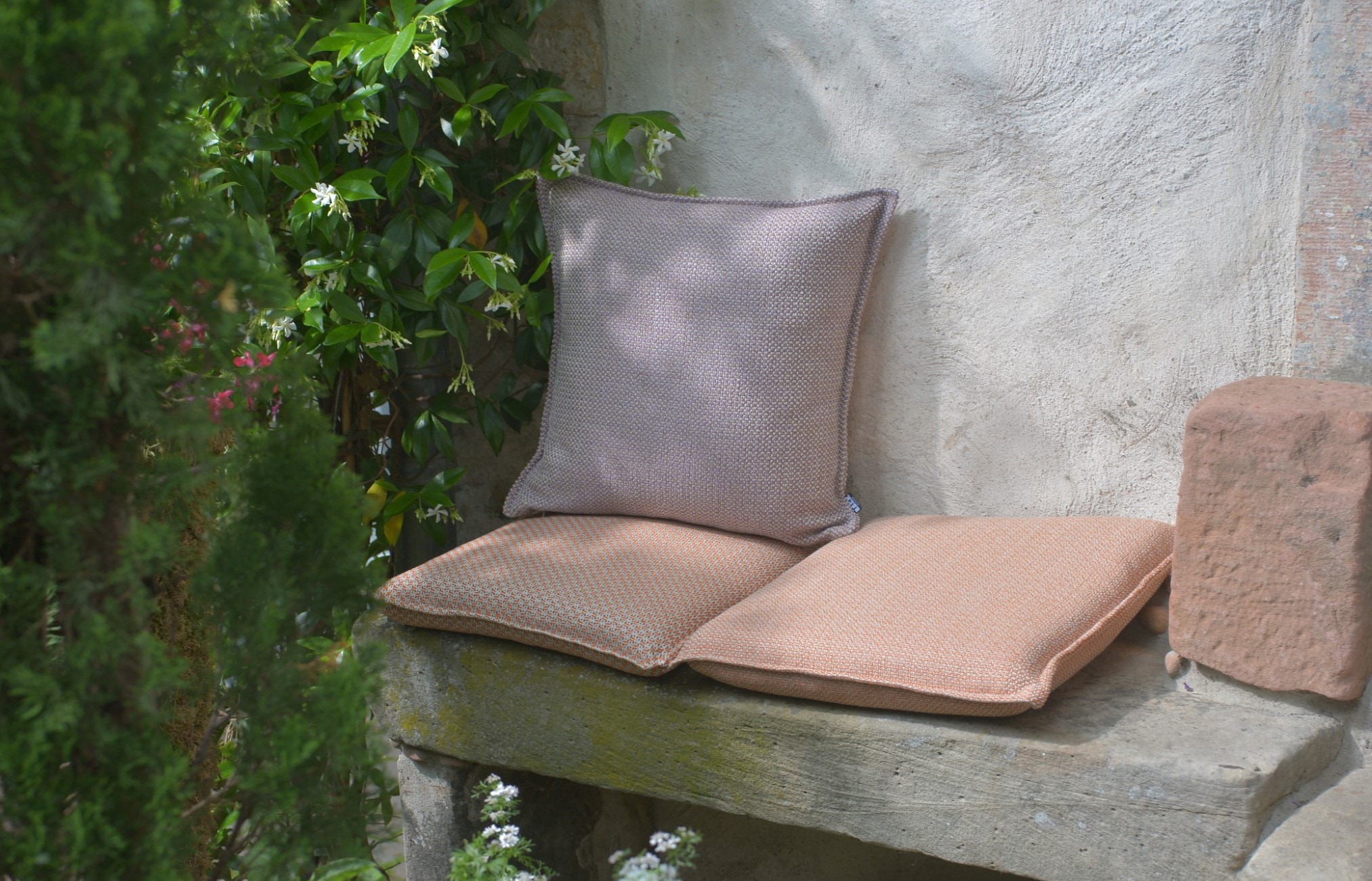 H.O.C.K. Sitzauflage »Linova« Outdoor Sitzkissen, 40x40x6cm, Stuhlkissen, salbei mint, gemustert
