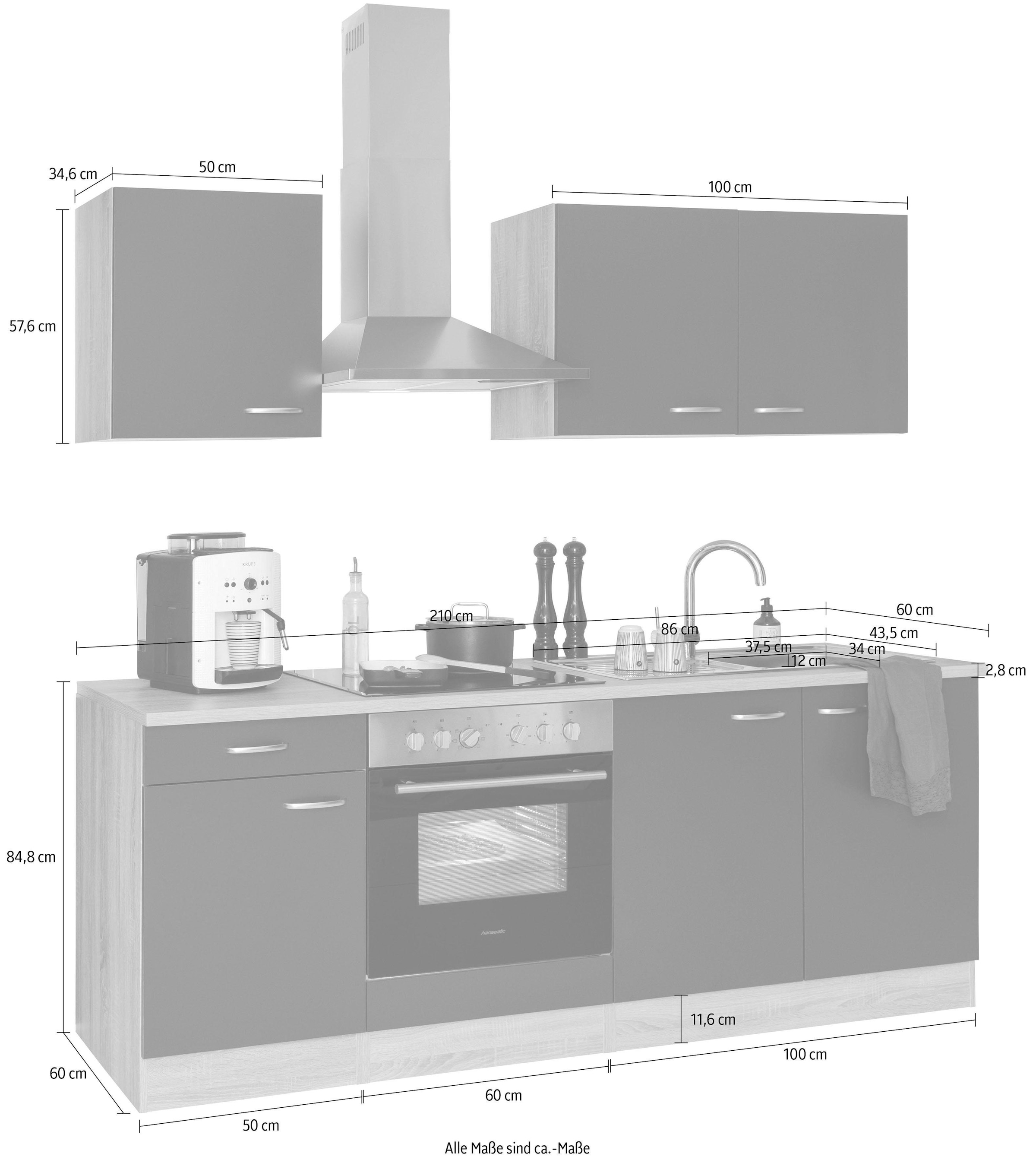 OPTIFIT Kitchenette »Parare« ohne E-Geräte, Breite 210 cm