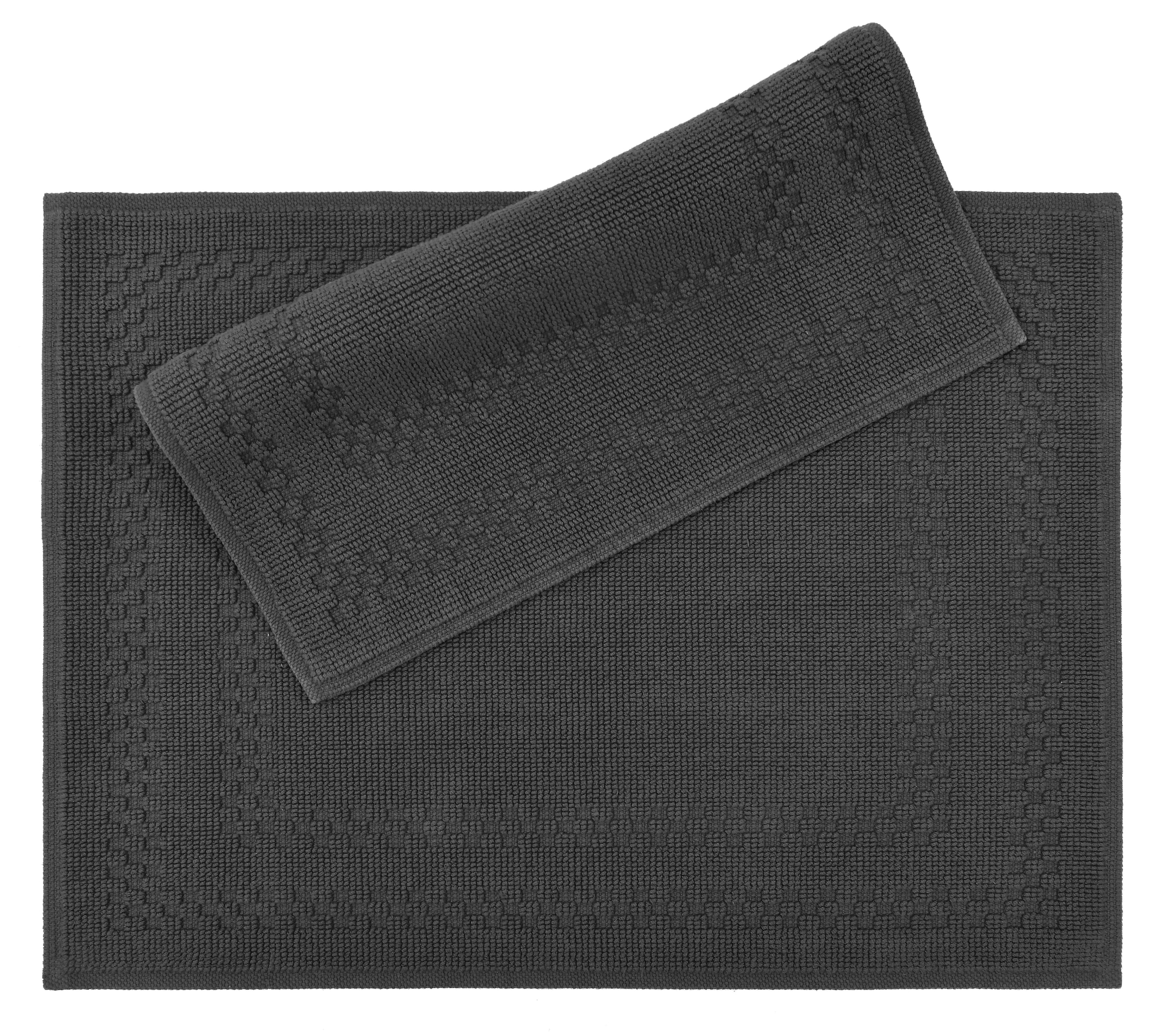 GOODproduct Badematte »Regona, 2 tlg. Hotelmatten-Set, 50x70 cm« Höhe 5 mm rutschhemmend beschichtet schnell trocknend 2-teiliges Set, einfarbig, Badematten Set, 100% Baumwolle