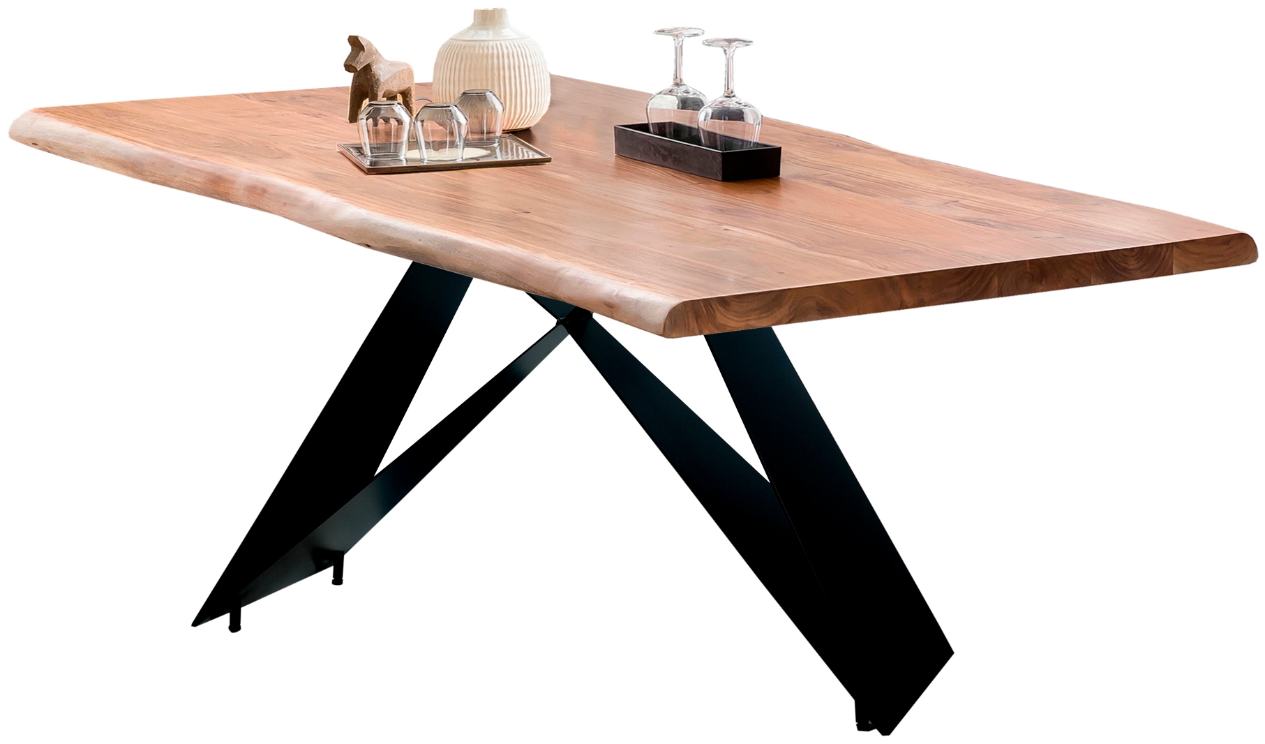 SIT Pied de table »Kotor aus Metall in Schwarz für Platten von 160–240 cm« 1 cuis tlg. Support de plateau de table minimaliste au design Cross-Base