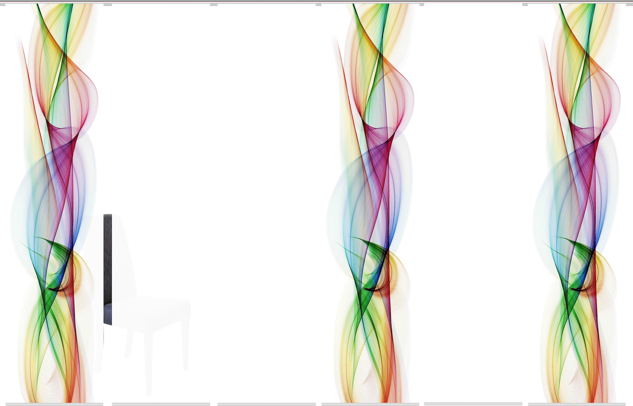 HOME WOHNIDEEN Rideau coulissant »BOLGE« Support de panneau 1 cuis tlg. DIGITALDRUCK