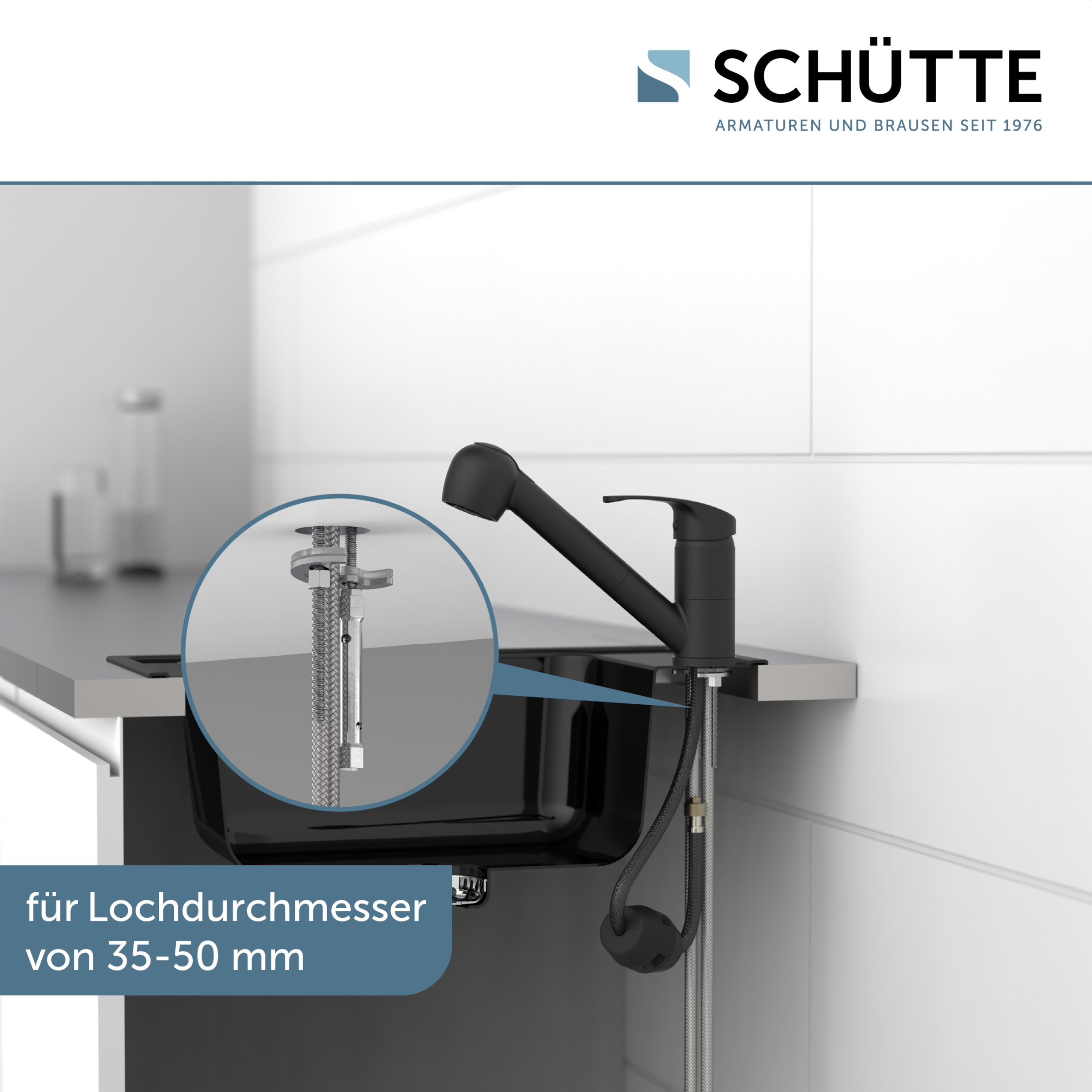 Schütte Spültischarmatur »DIZIANI« herausziehbare Brause, 90° schwenkbar, einfache Montage, langlebig