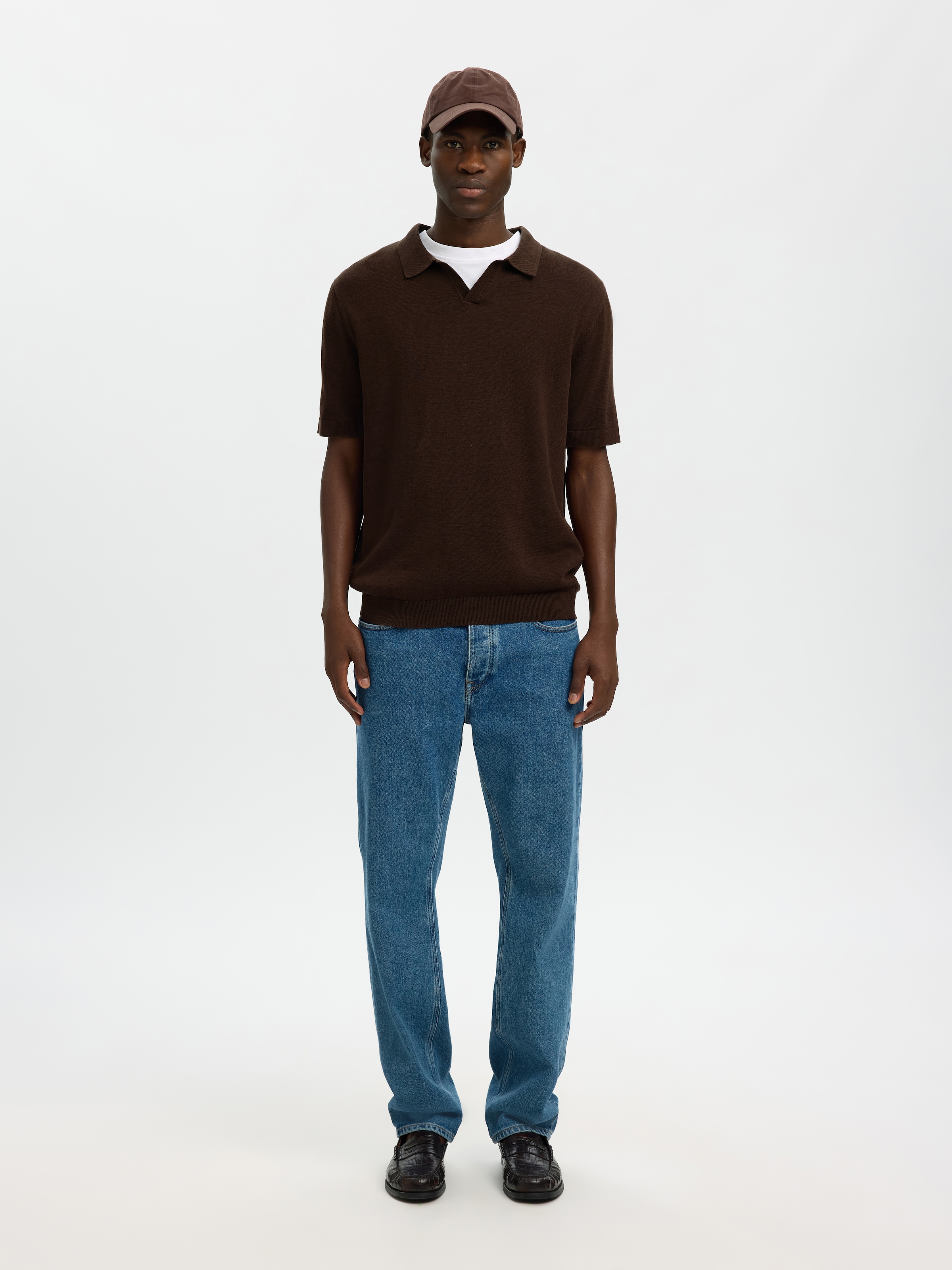 SELECTED Poloshirt »SLHMATTIS SS KNIT SUN OPEN POLO NOOS«