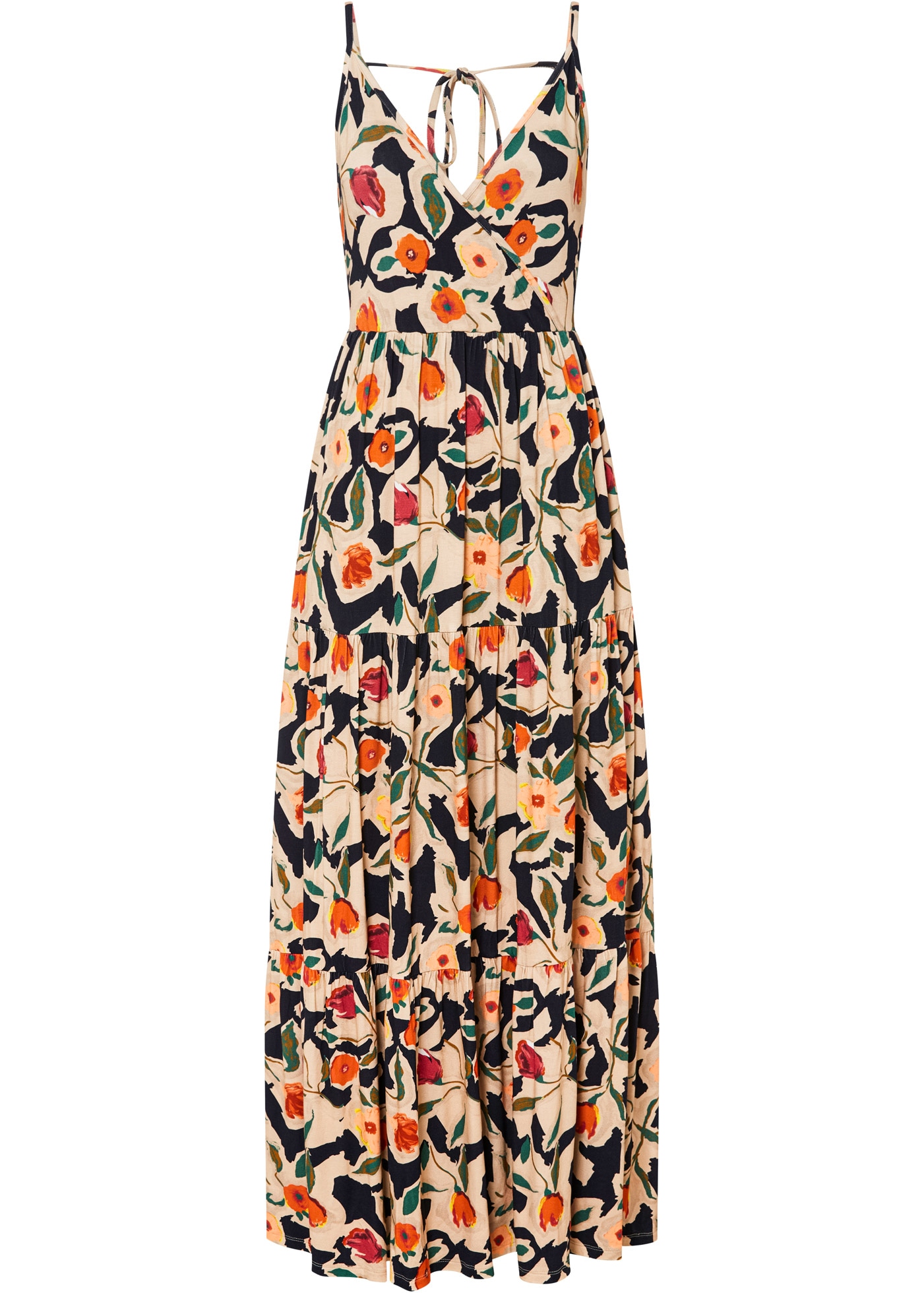 bonprix Maxikleid »Maxikleid aus softem Viskose-Mix« für eleganten Look, aus Viskose-Mix, ausgestellte Passform