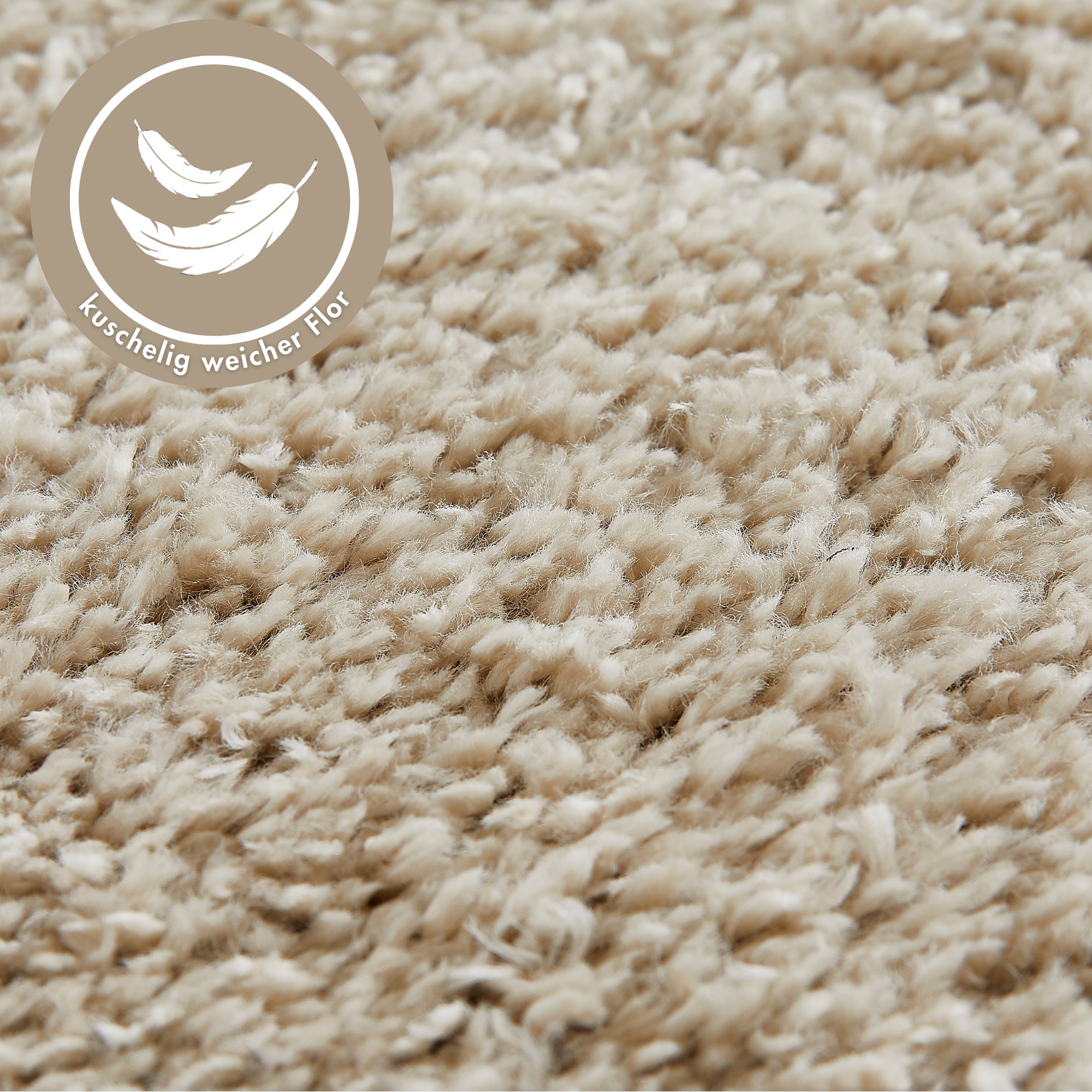 my home Hochflor-Teppich »Canberra« rechteckig 40 mm Höhe Uni Farben, weich & kuschelig, Wohnzimmer, Schlafzimmer