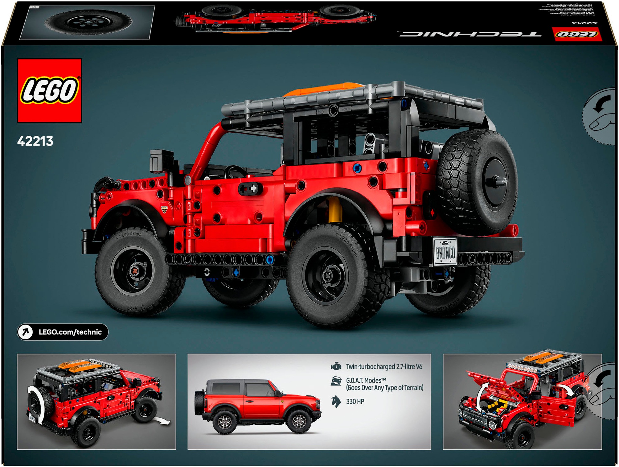 LEGO® Konstruktionsspielsteine »Ford Bronco Offroader (42213), LEGO Technic« Made in Europe