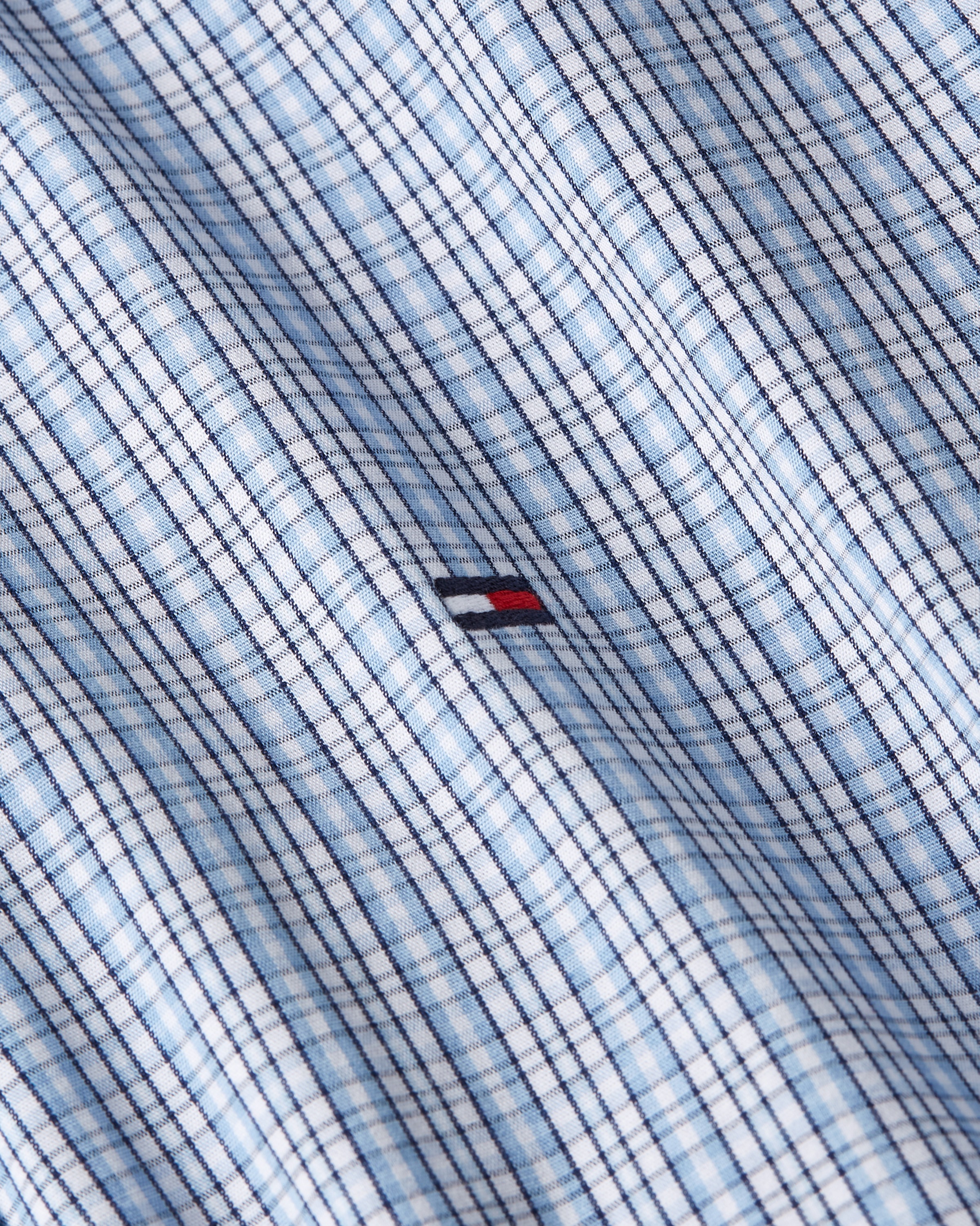 Tommy Hilfiger Langarmhemd »FLEX POPLIN SMALL TARTAN SHIRT« regular fit, kleinkariert, Button-down-Kragen