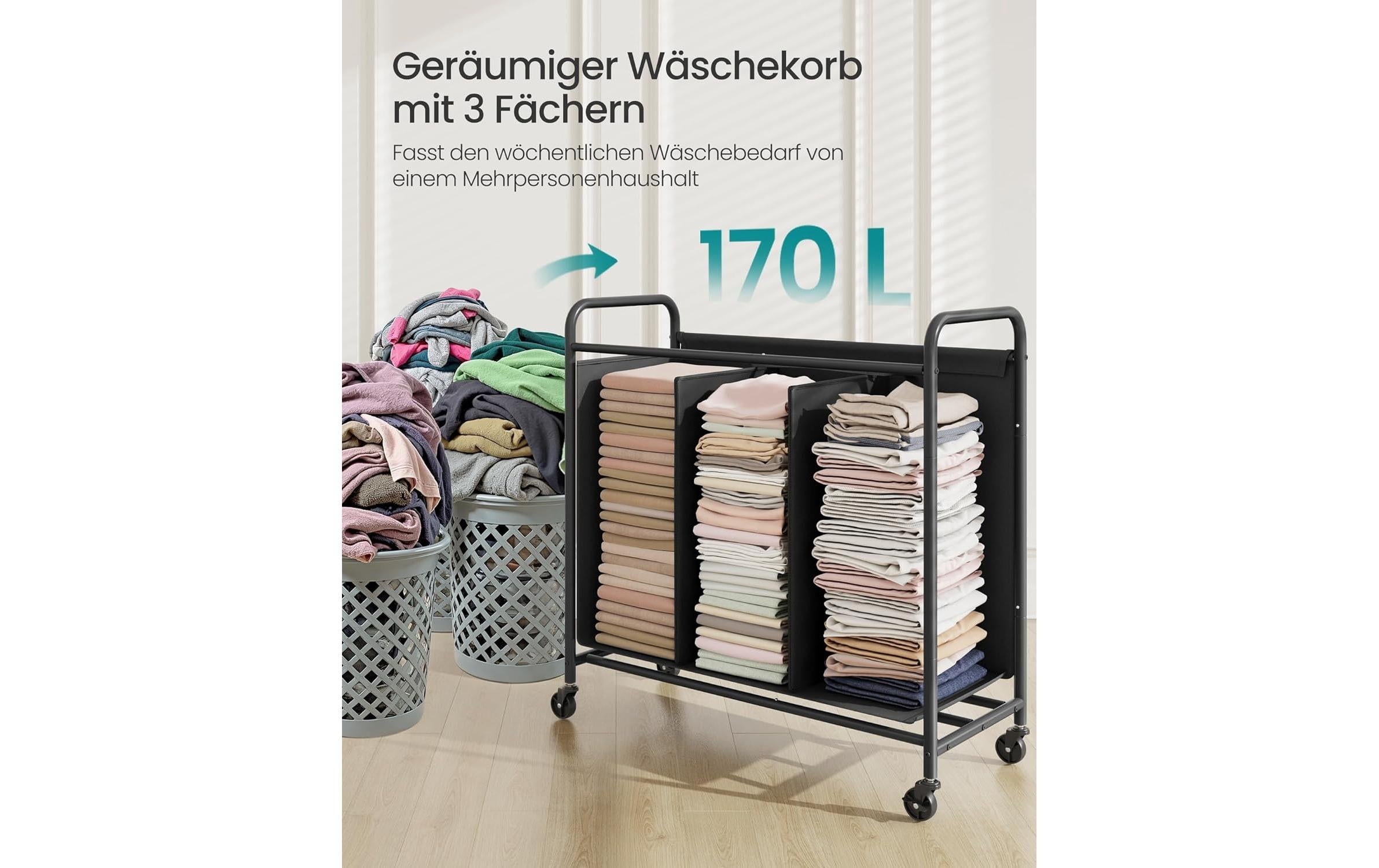 SONGMICS Panier à linge »mit 3 Fächern 170 l«