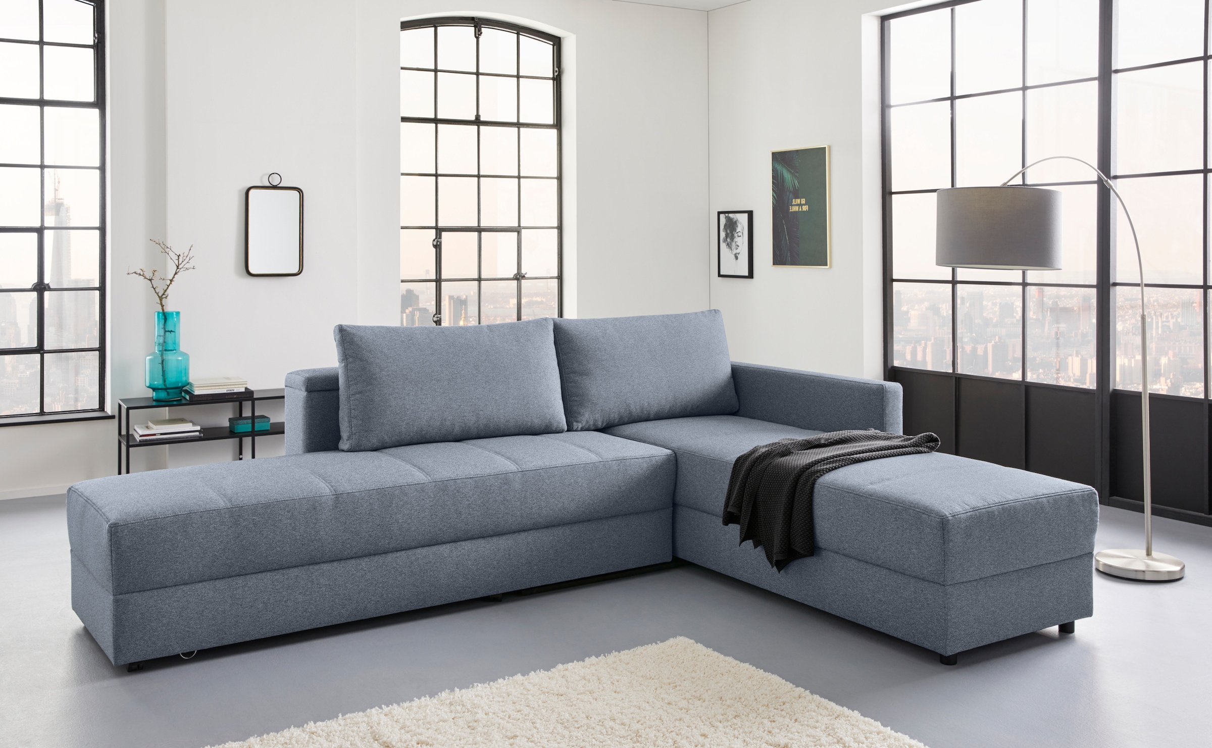 LOOKS by Wolfgang Joop Canapé d'angle »LooksIII L-Form« durch Drehfunktion zum Bett wandelbar, inklusive Staufach