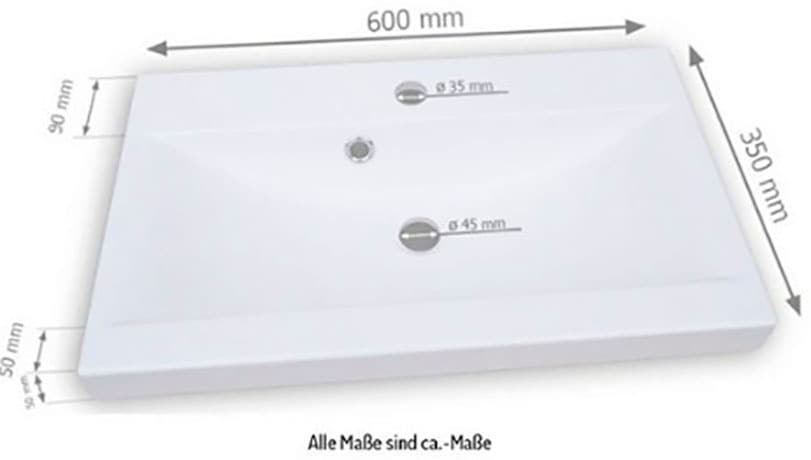 welltime Badmöbel-Set »MADRIT« Komplett-Set, mit Waschbecken, 5 Stk. tlg.