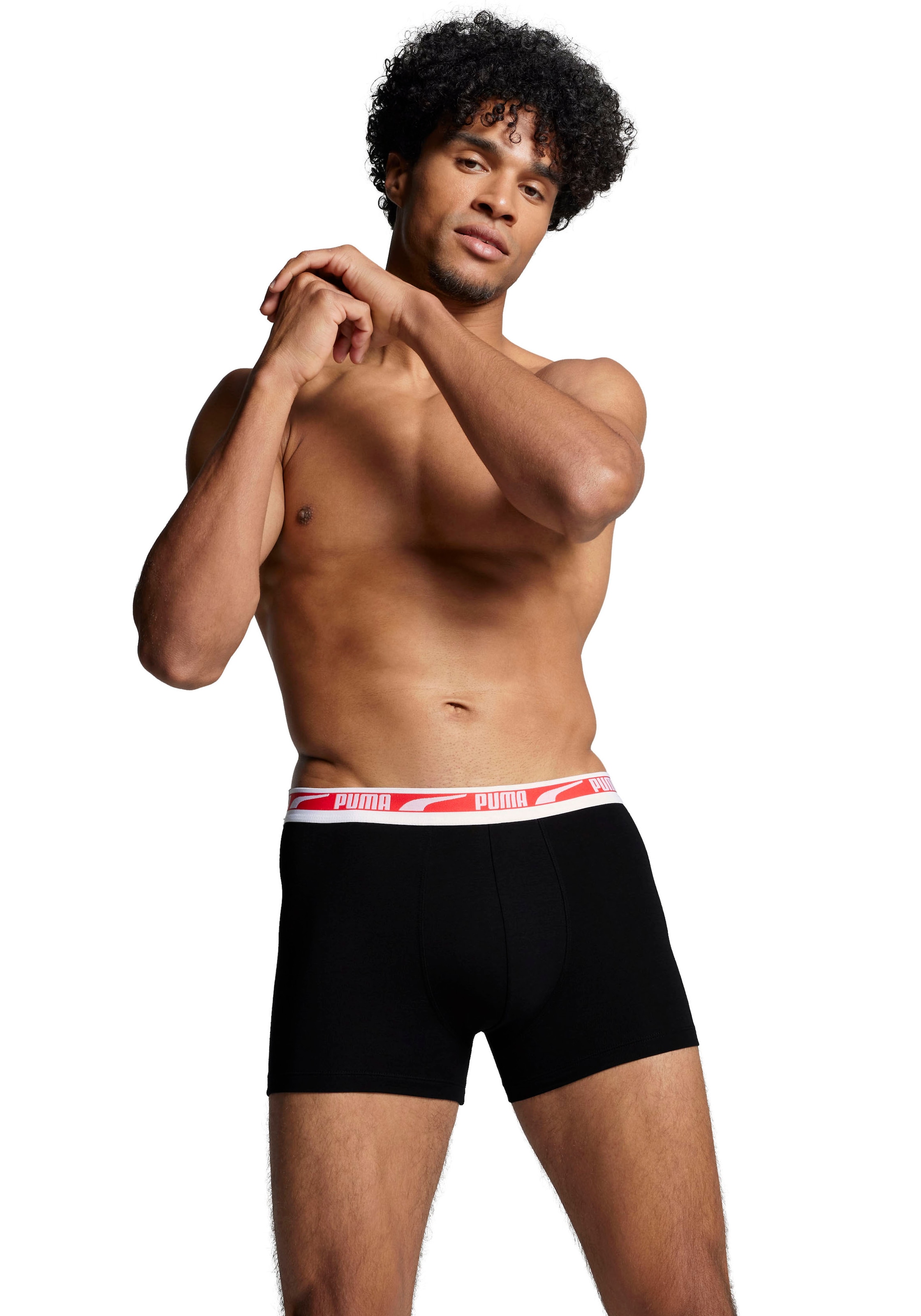 PUMA Boxershorts »MEN MULTI LOGO BOXER 2P« 2er Pack,  Komfortbund