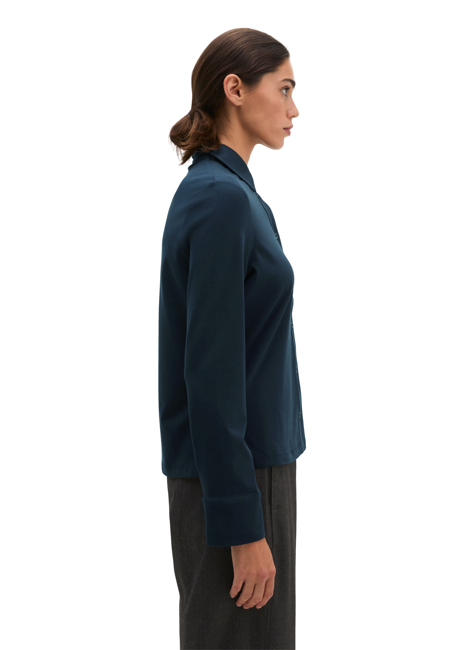 Marc O'Polo Blouse chemise en coton extensible avec effet papier