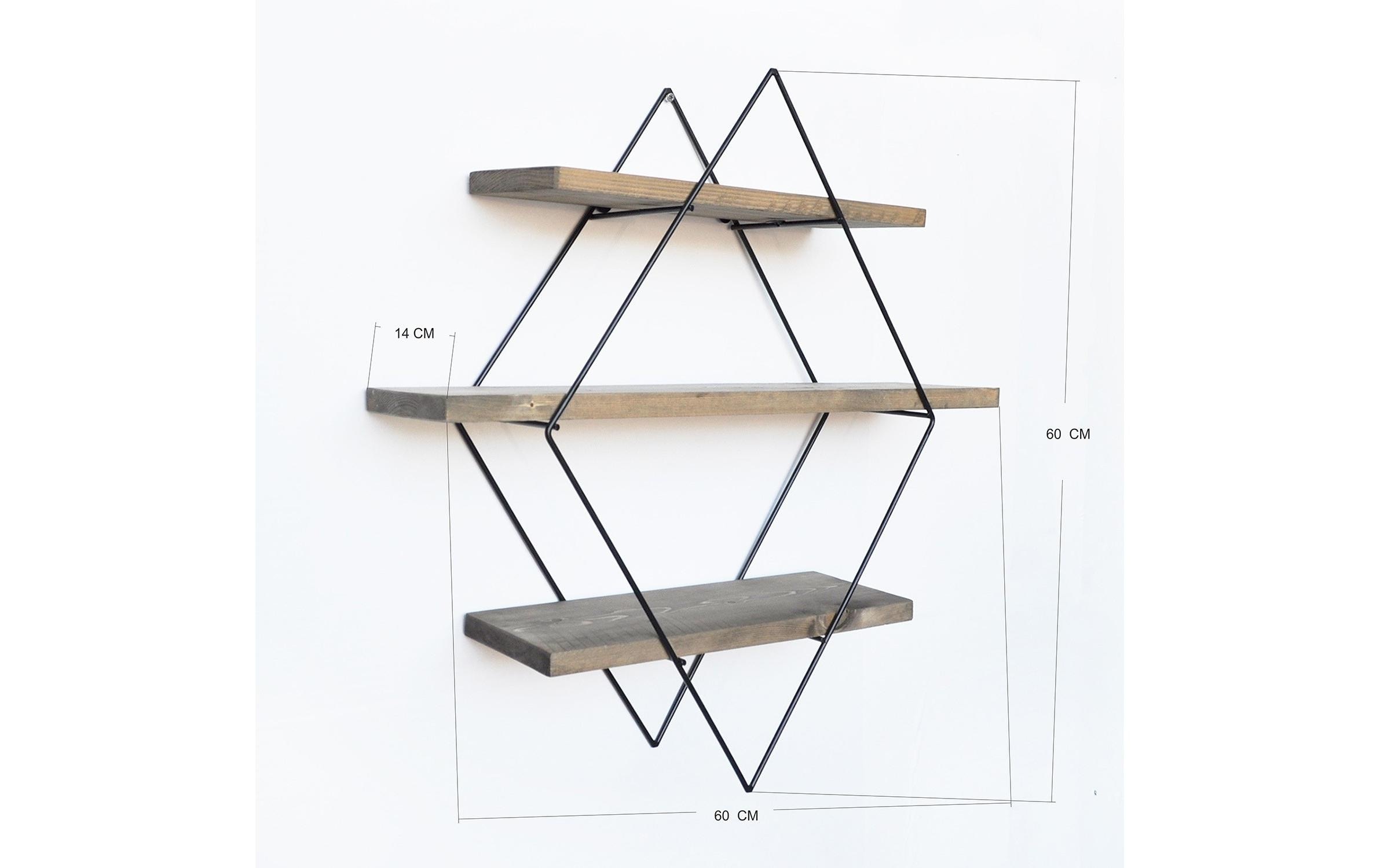 WOODY FASHION Wandregal »WR007 60 x 60 x 14 cm, Schwarz/Walnuss«