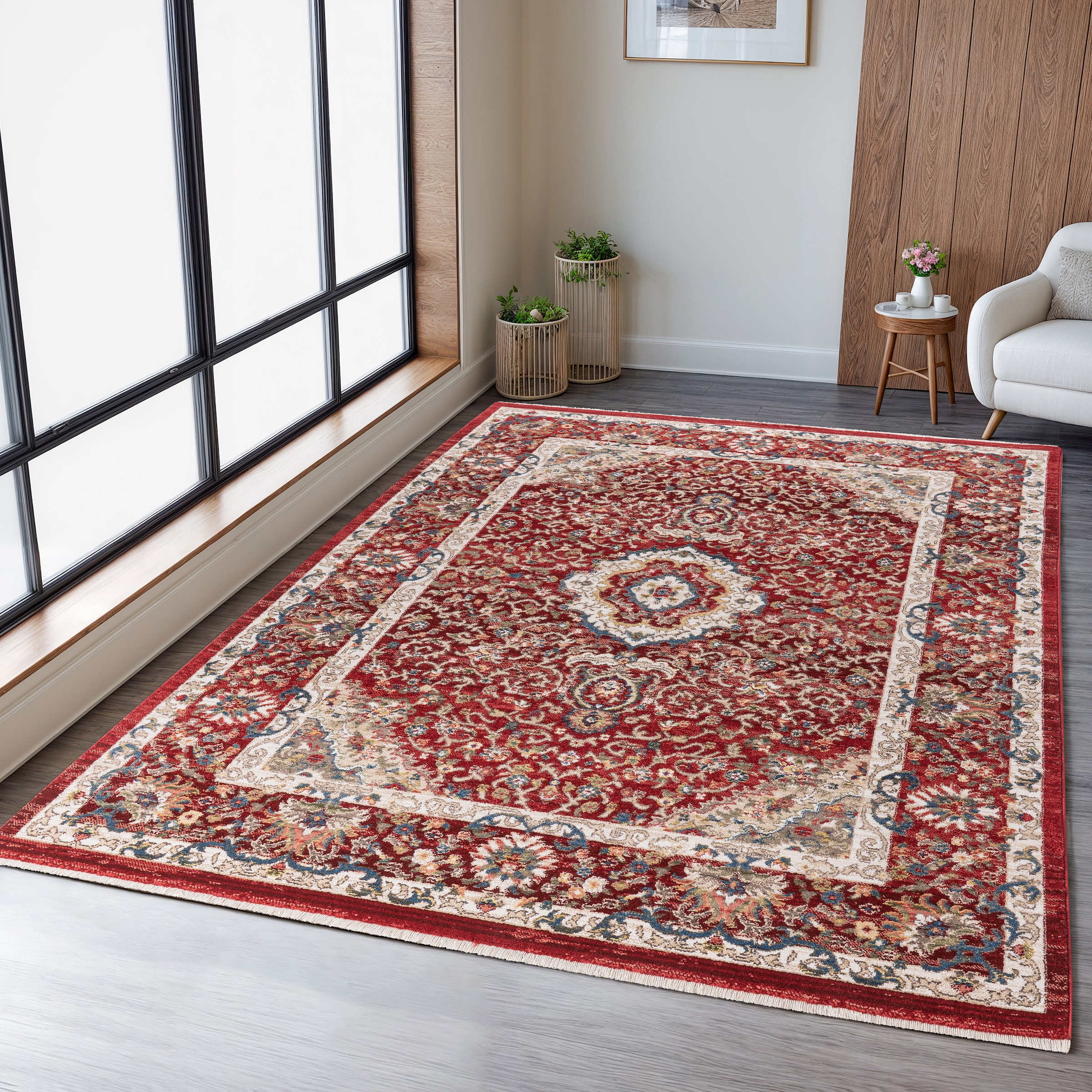 GOODproduct Teppich »Molvio, mit & ohne Fransen« rechteckig 18 mm Höhe Orient-Optik, Vintage Design, weich, Wohnzimmer, Schlafzimmer