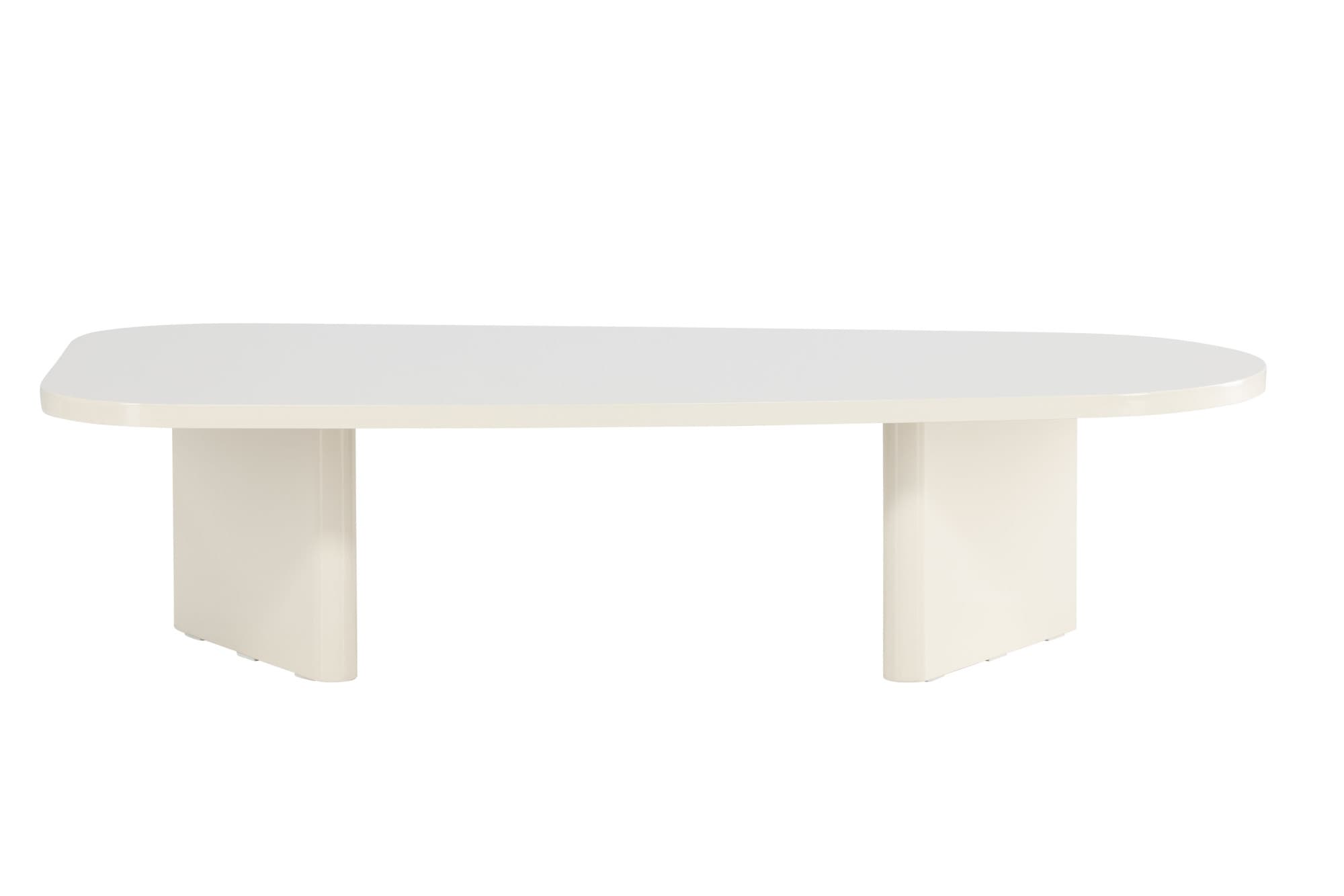 Venture Home Table basse »Grönvik, ovaler Couchtisch 130 × 65 cm in glänzendem Beige, modern« Table basse, MDF, finition brillante, ovale, forme douce, scandinave