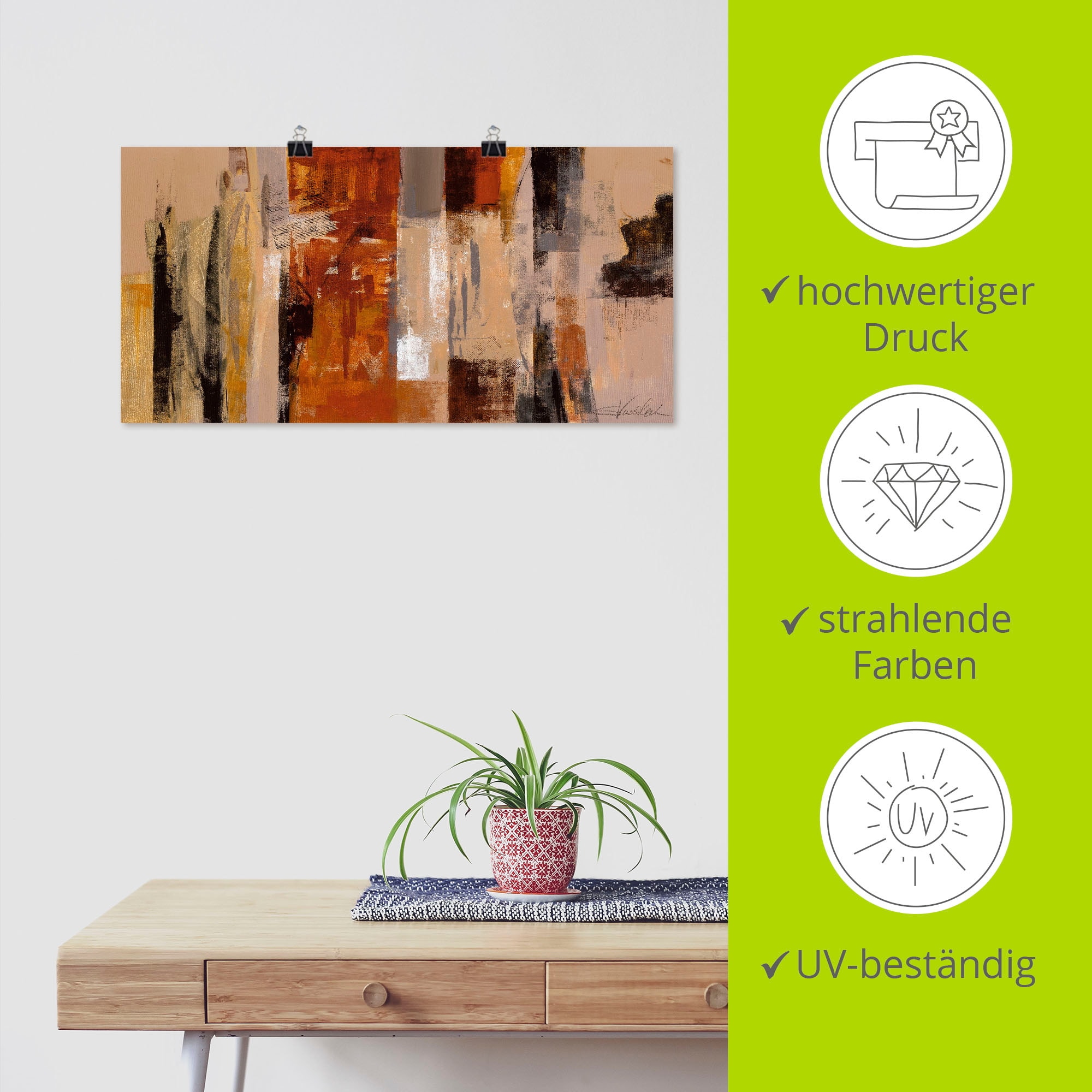 Artland Wandbild »Stadt-Morgen« Gegenstandslos 1 Stk. tlg. als Leinwandbild, Poster in verschied. Grössen