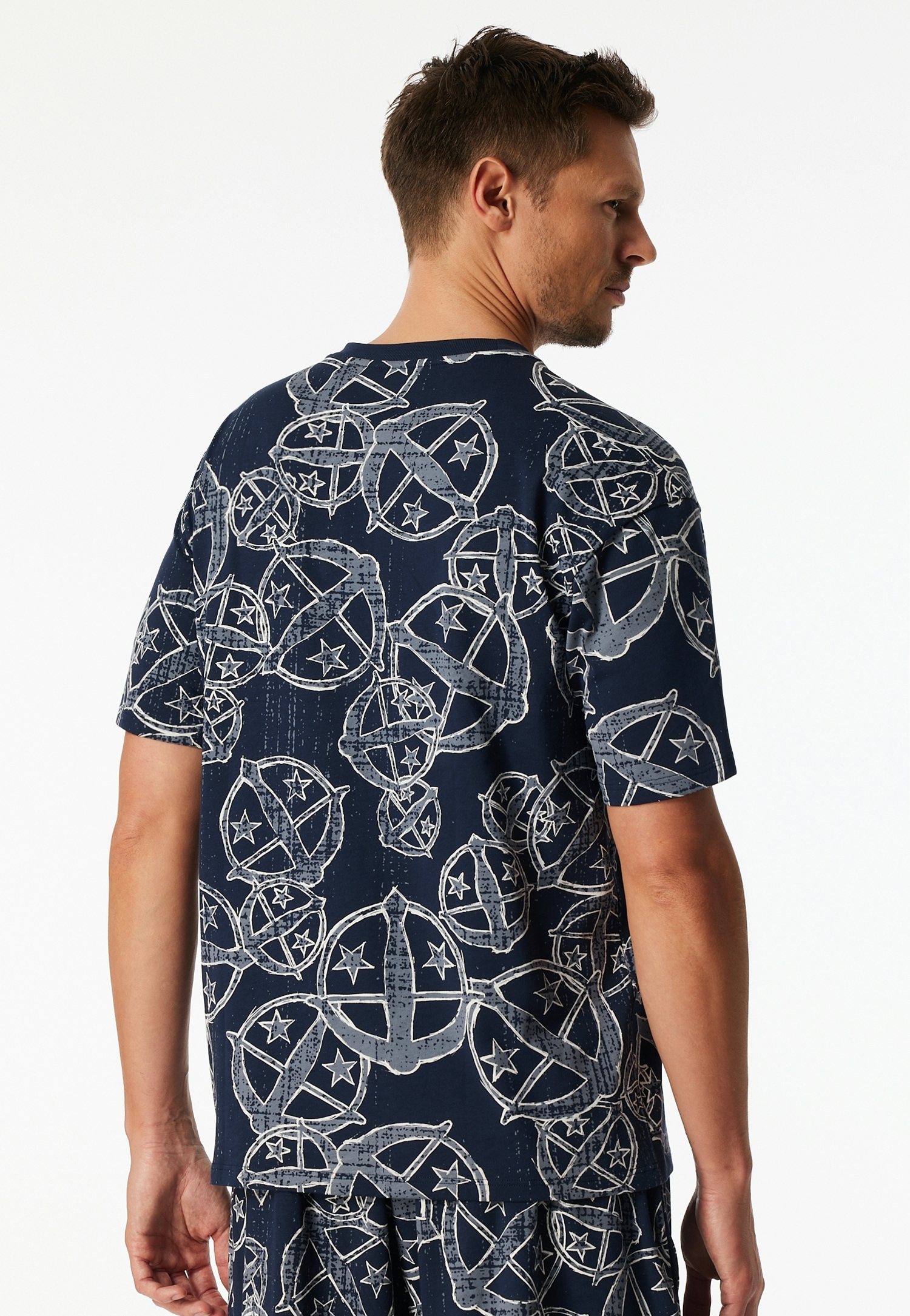 Schiesser Kurzarmshirt »Schiesser 150 Years« Rundhalsausschnitt, Baumwolle, Allover-Print