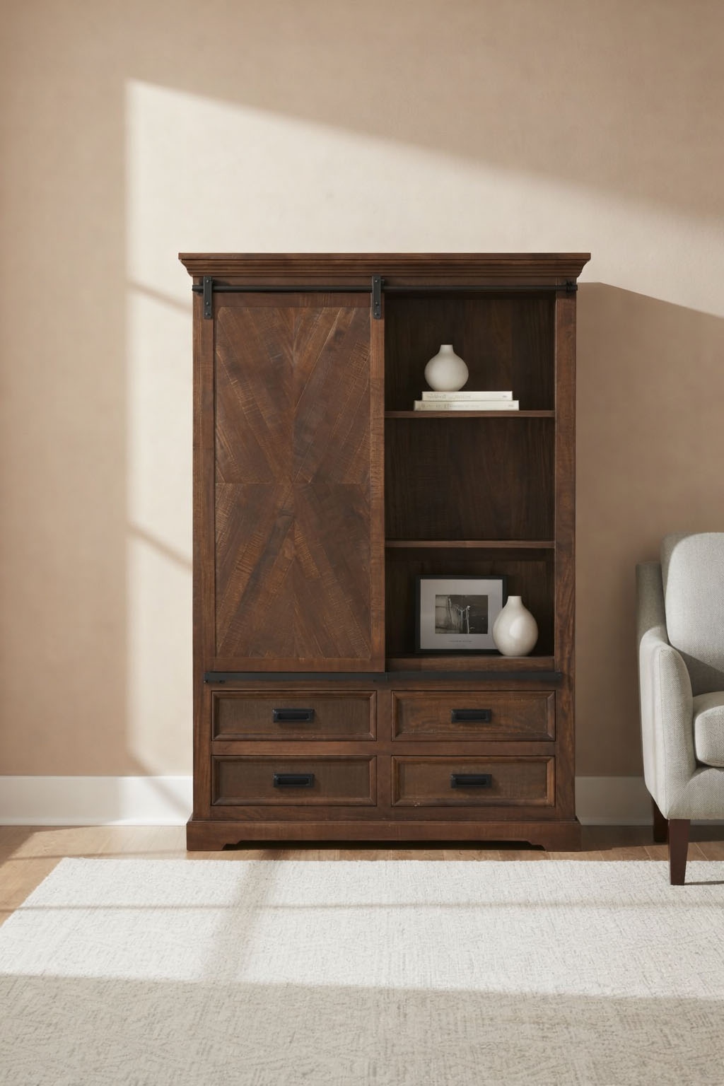 GOODproduct Vitrines »Don Barn« mit 1 Schiebetür, handgefertigt, Unika-Möbel, Breite 110 cm