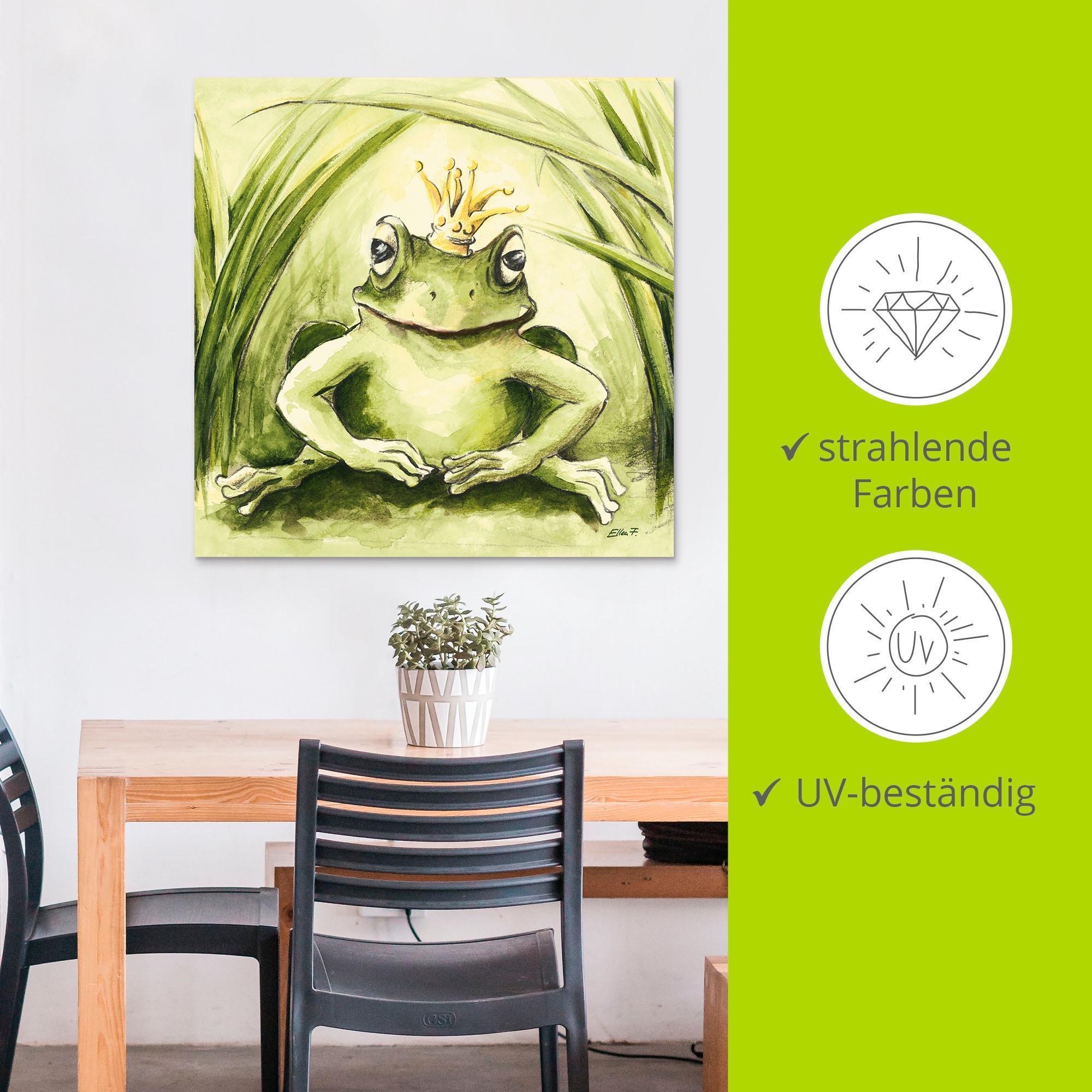 Artland Wandbild »Kleiner Frosch« Geschichten & Märchen 1 Stk. tlg. als Alubild, Leinwandbild in verschied. Grössen